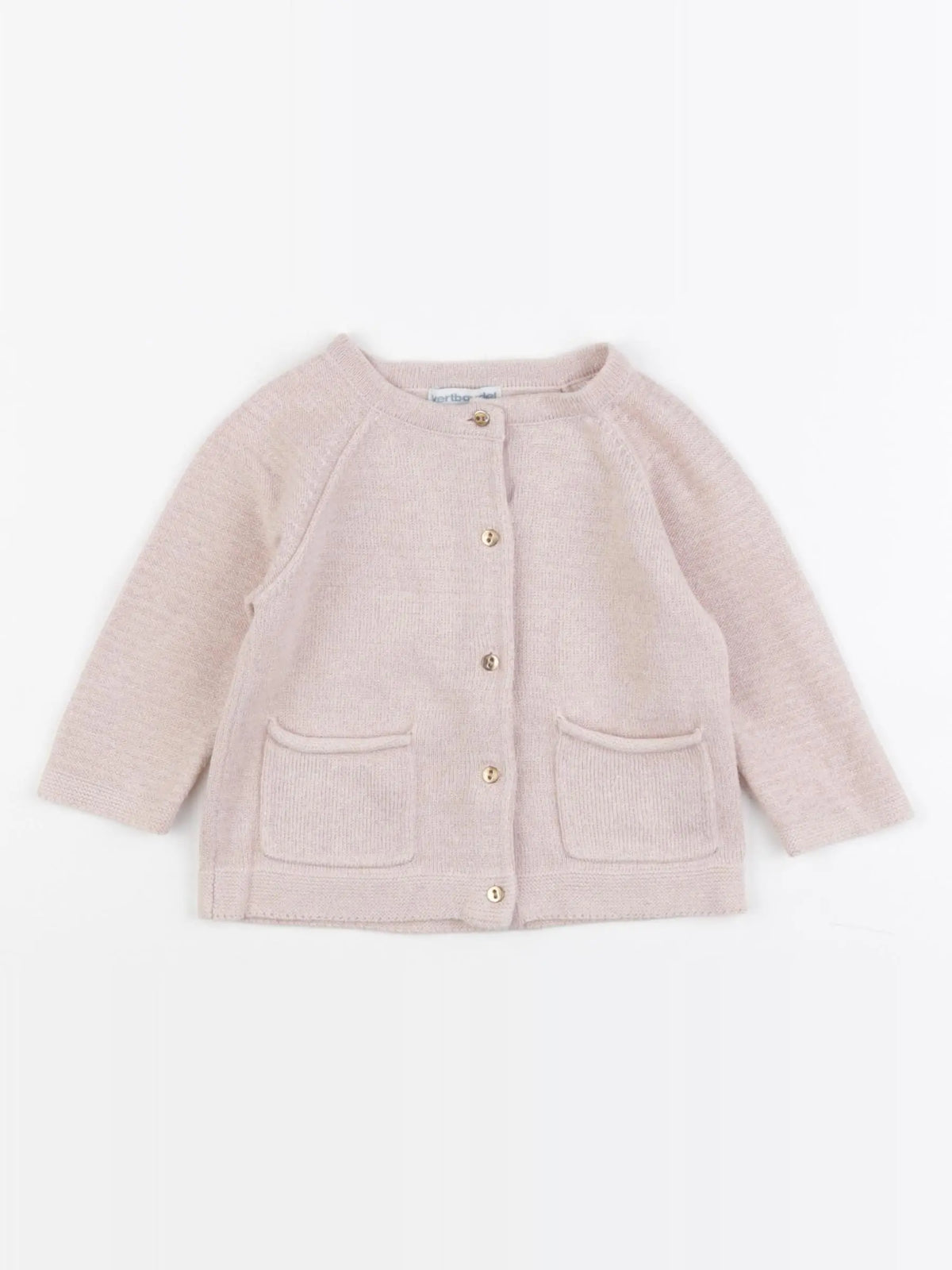 Vertbaudet - gilet rose, or - 12 mois