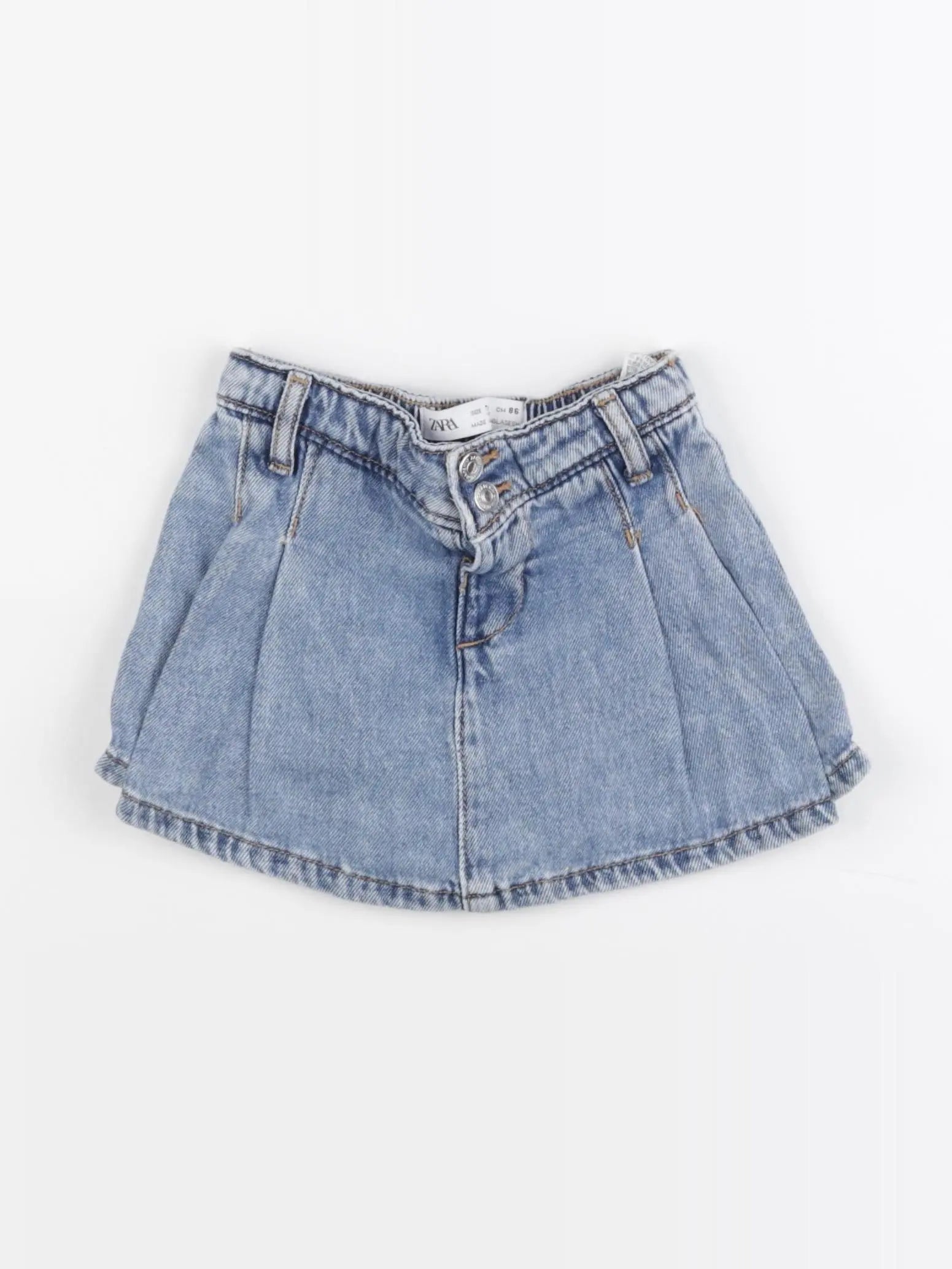 Zara - jupe short bleu - 18 mois