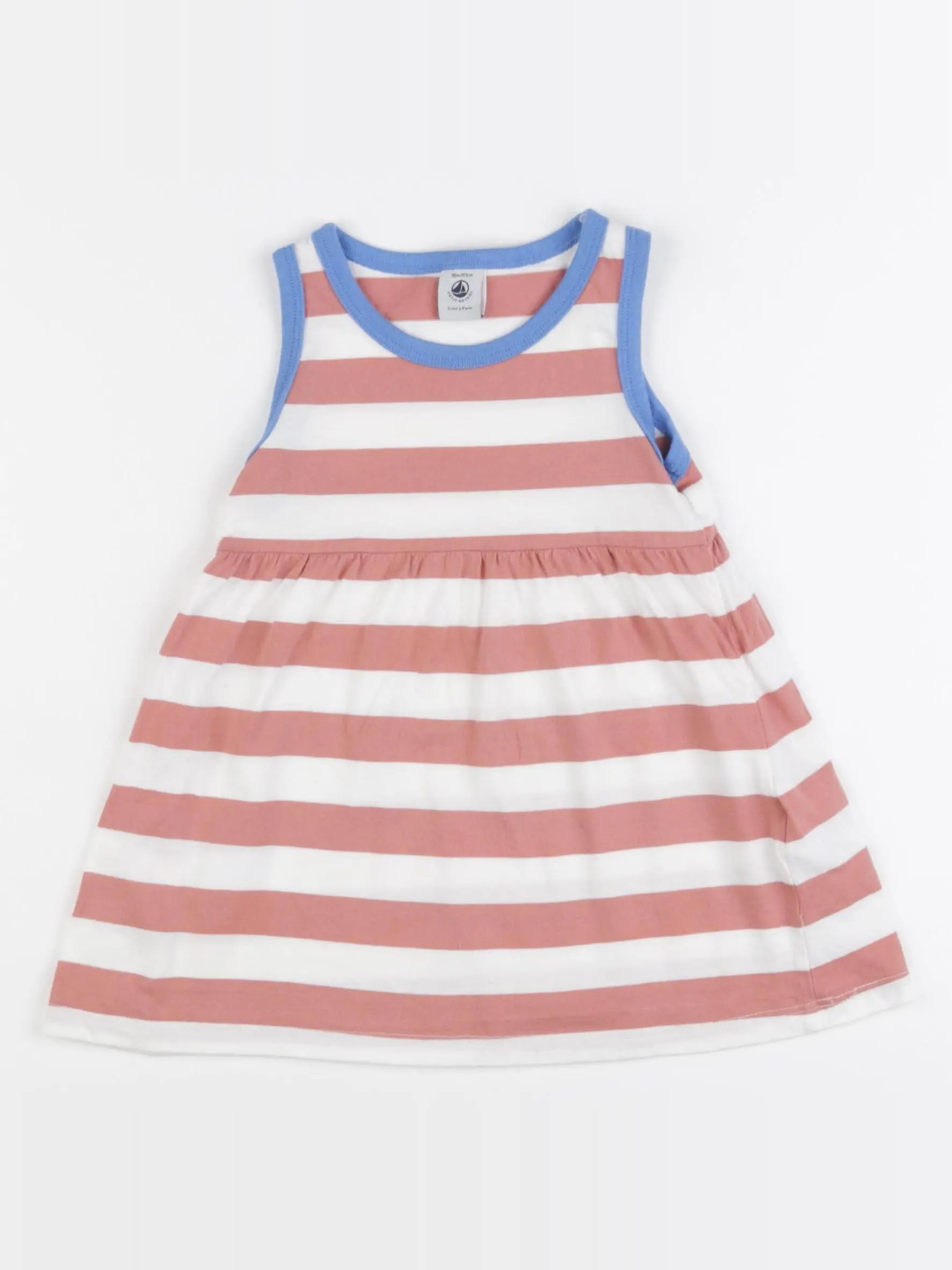 Petit Bateau - robe beige, rose - 18 mois