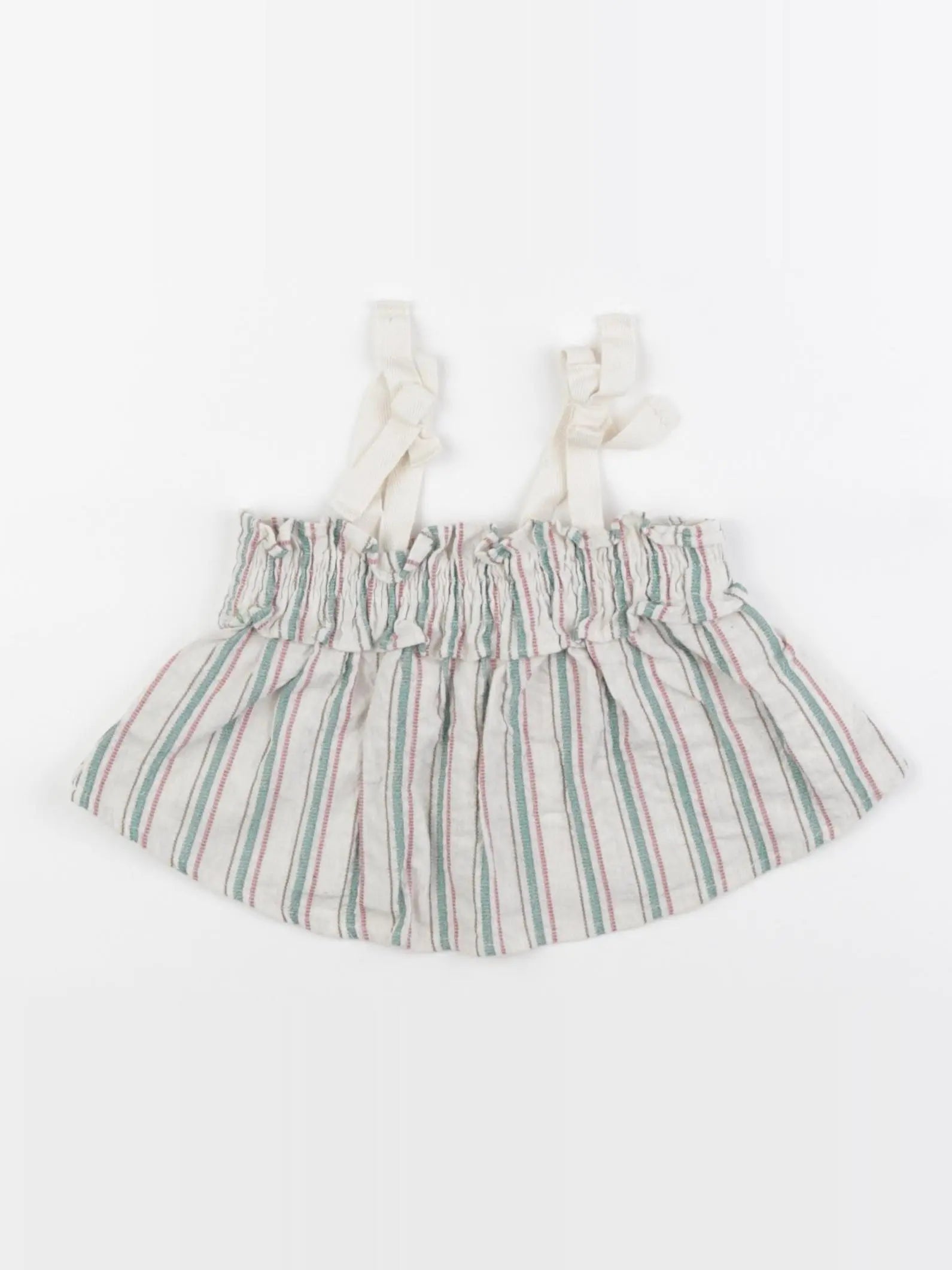 Zara - blouse beige, vert - 12/18 mois