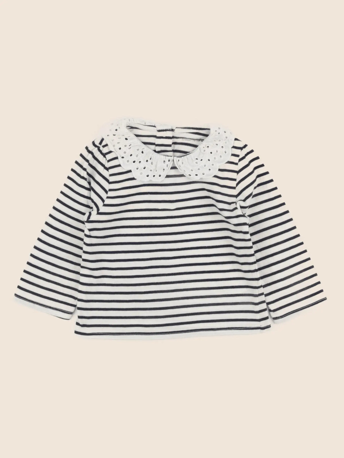 Vertbaudet - tee-shirt beige, bleu - 12 mois