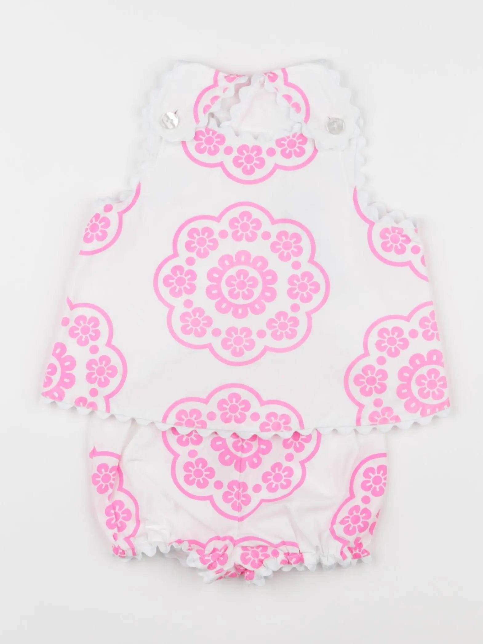 Jacadi - ensemble blanc, rose - 12 mois