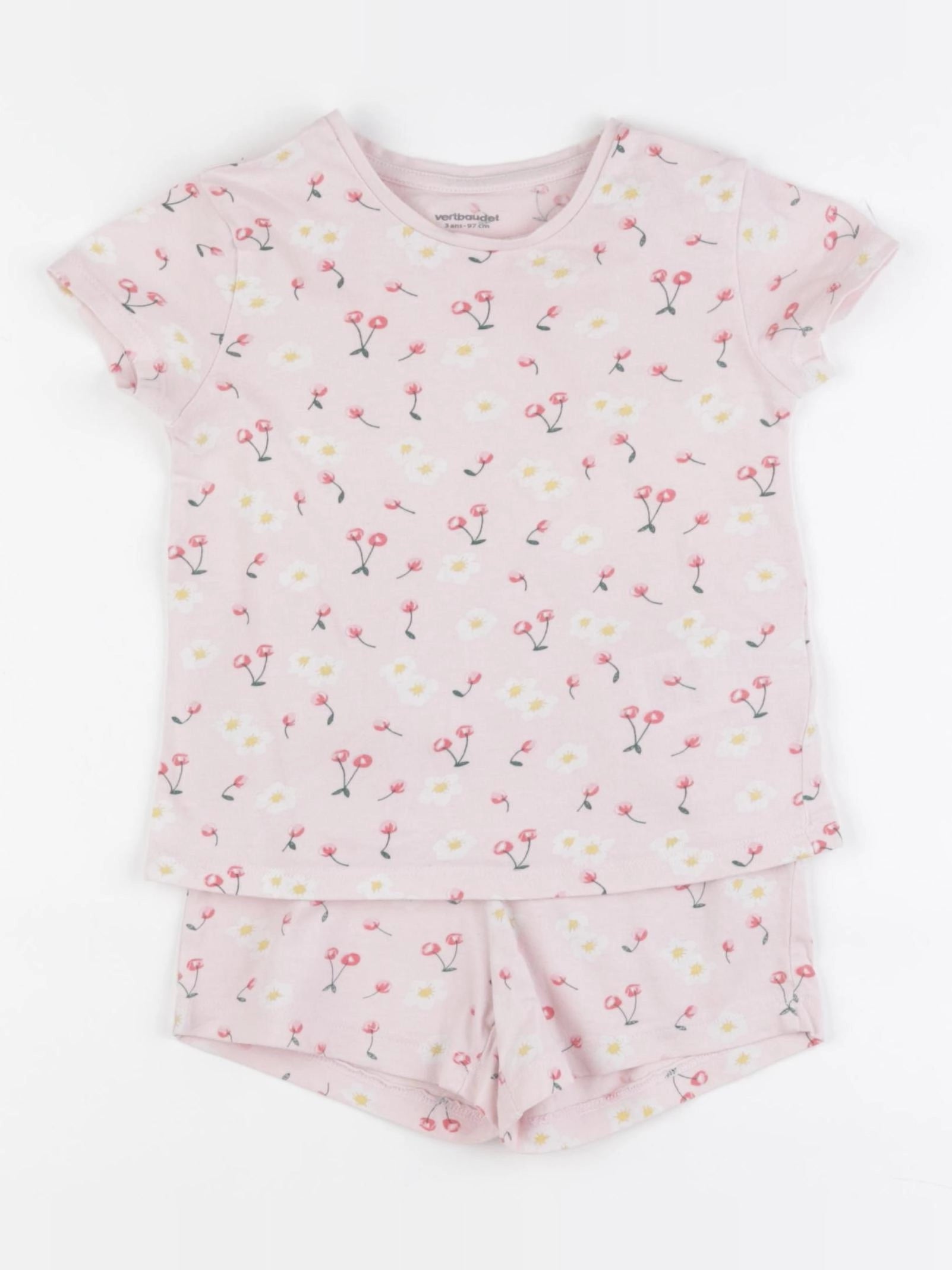 Vertbaudet - pyjama coton rose - 3 ans