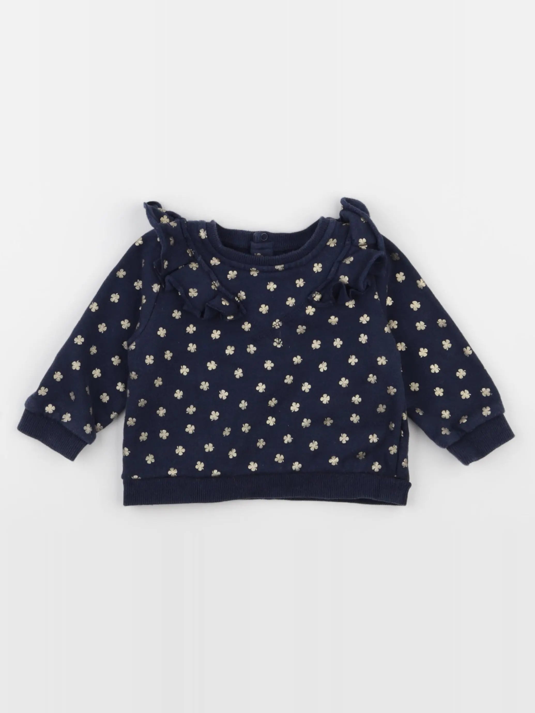 Boutchou - sweat bleu, or - 12 mois