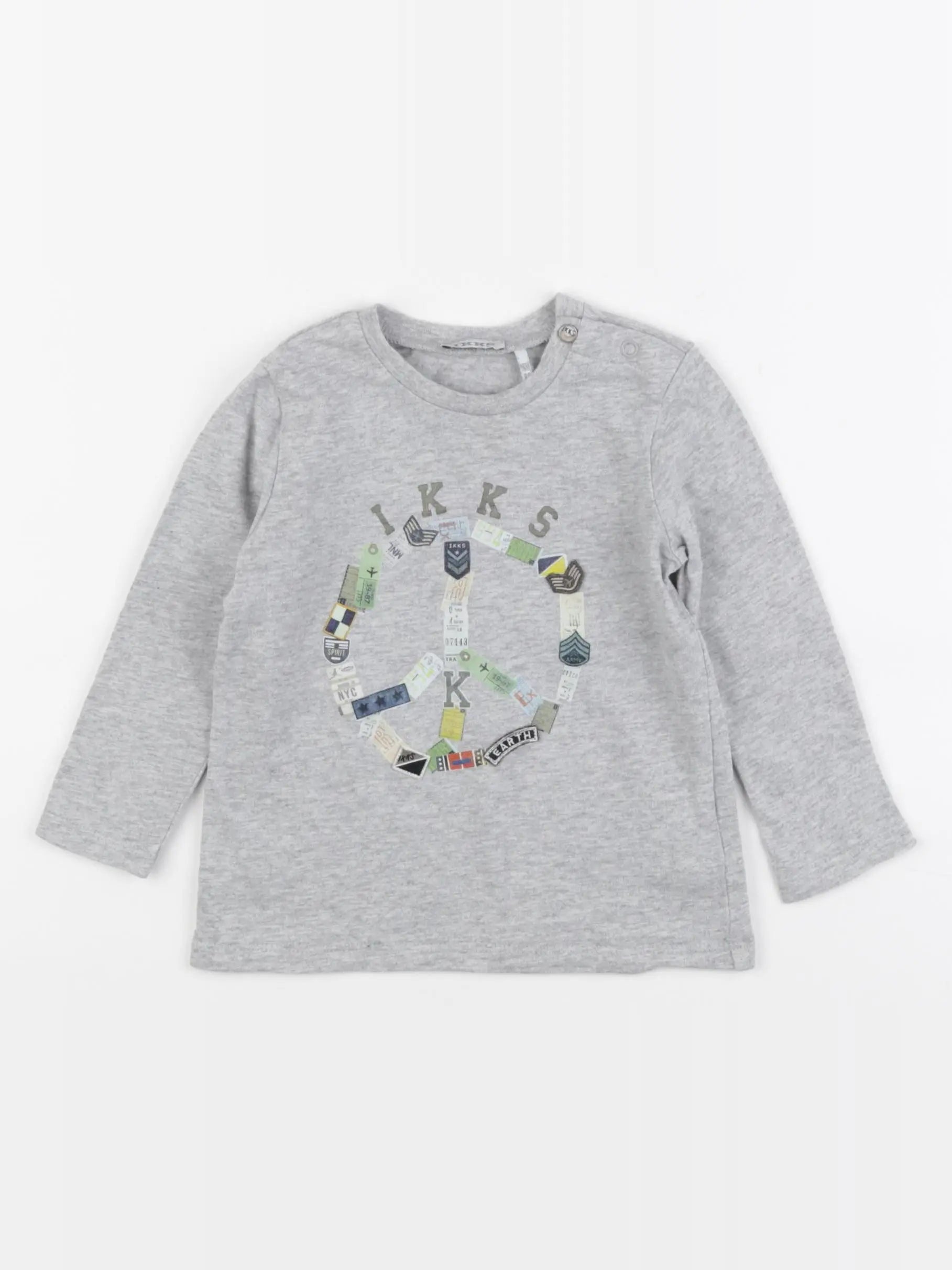 IKKS - tee-shirt gris - 18 mois