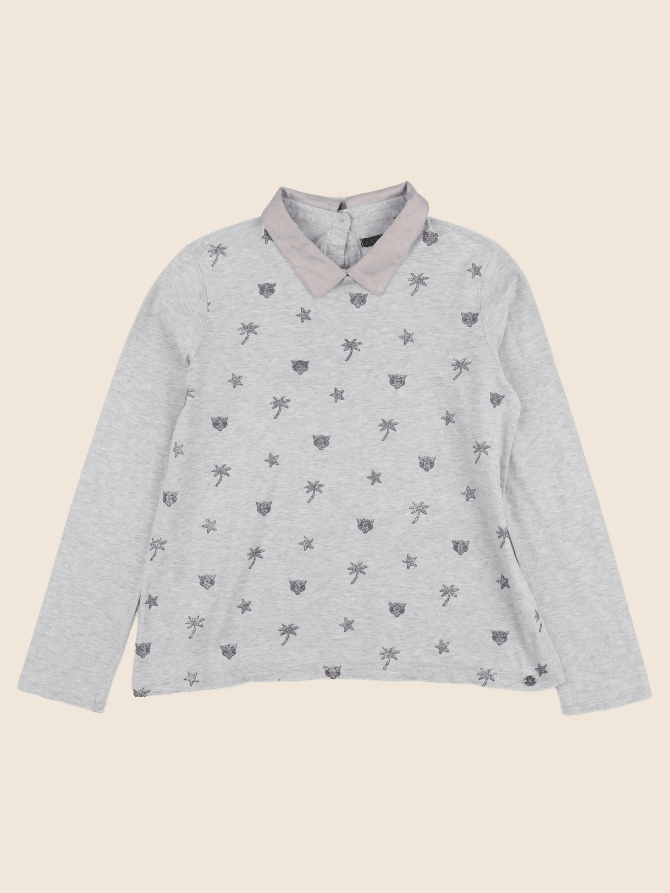 IKKS - tee-shirt gris - 10 ans