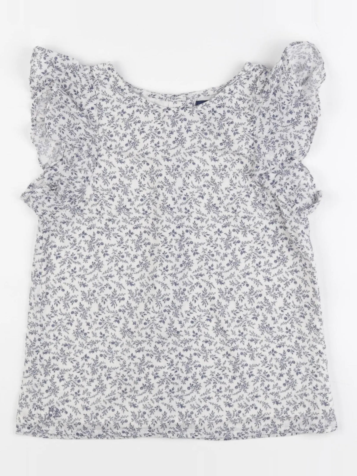 Ralph Lauren - blouse bleu, blanc - 7 ans