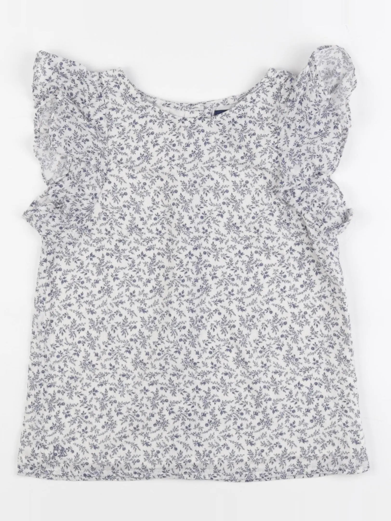 Ralph Lauren - blouse bleu, blanc - 7 ans