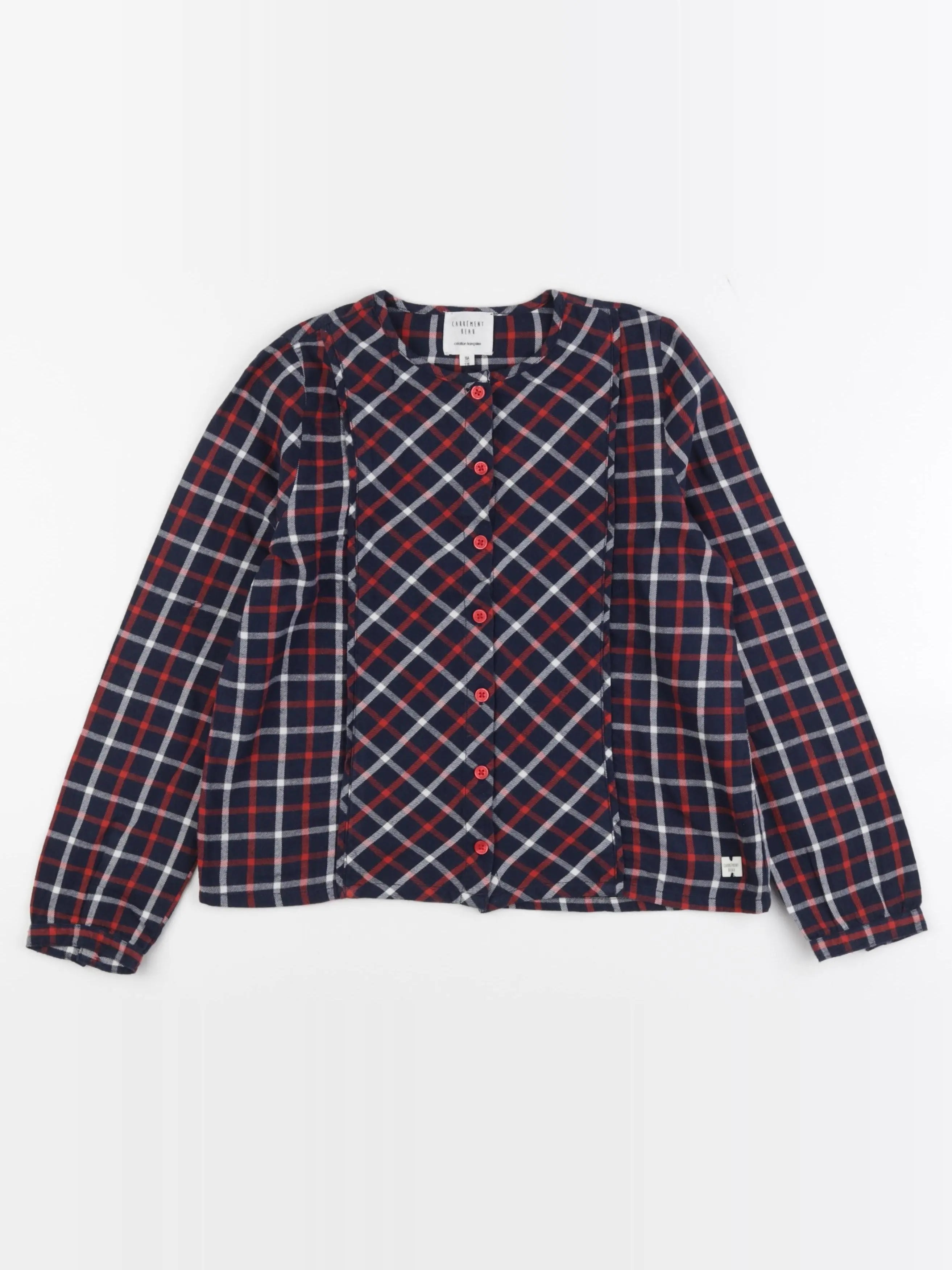 Carrément Beau - blouse bleu, rouge - 10 ans