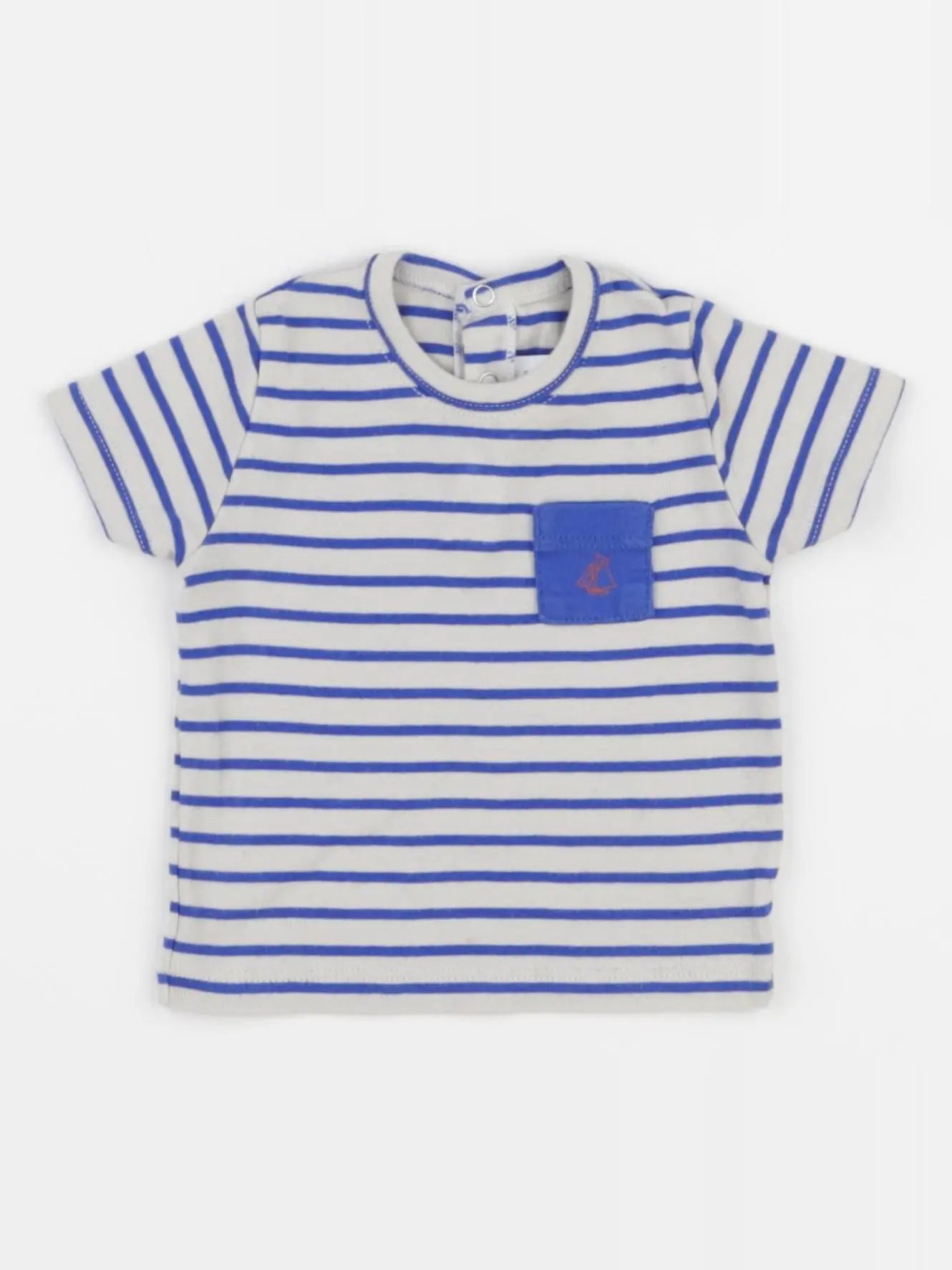 Petit Bateau - tee-shirt bleu, gris - 3 mois