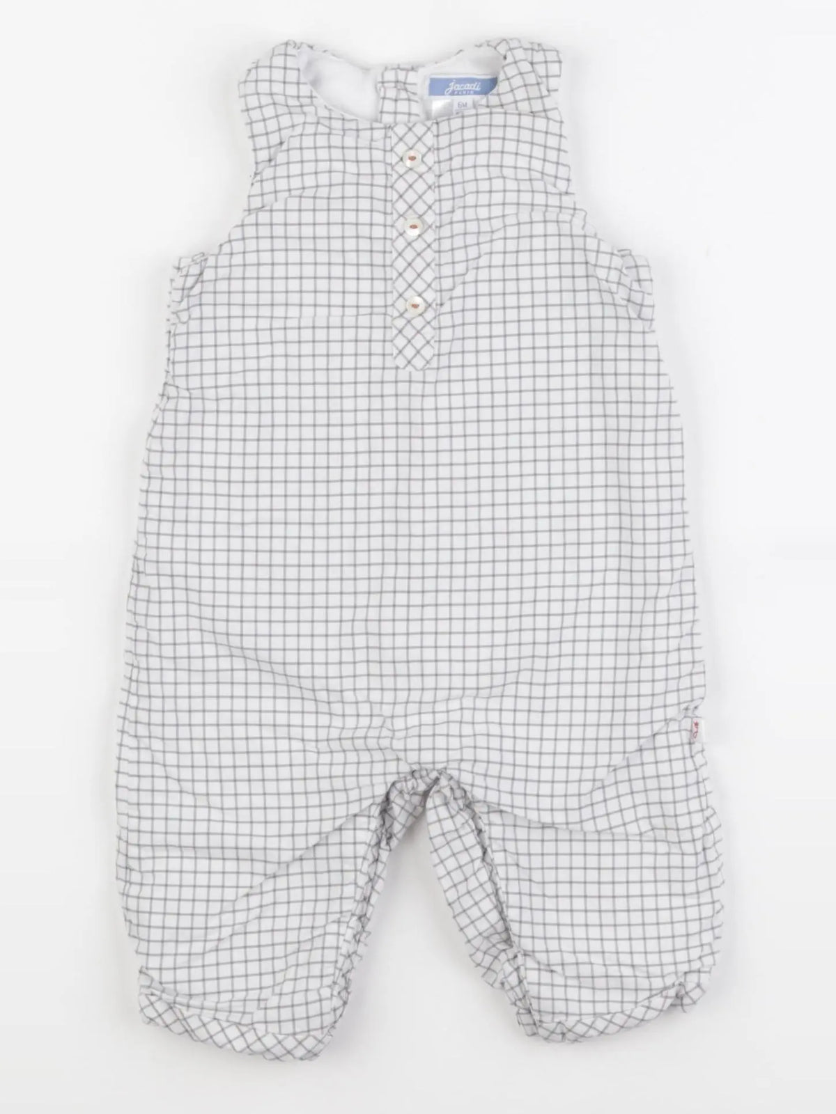 Jacadi - combinaison doublé blanc, bleu - 6 mois