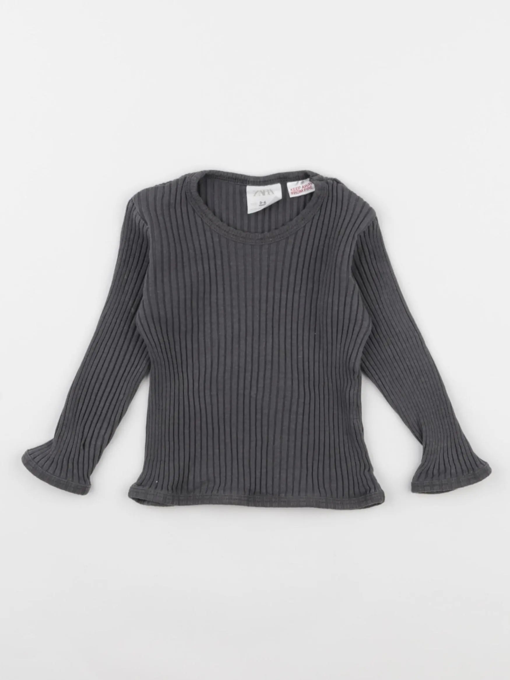 Zara - tee-shirt gris - 3/6 mois