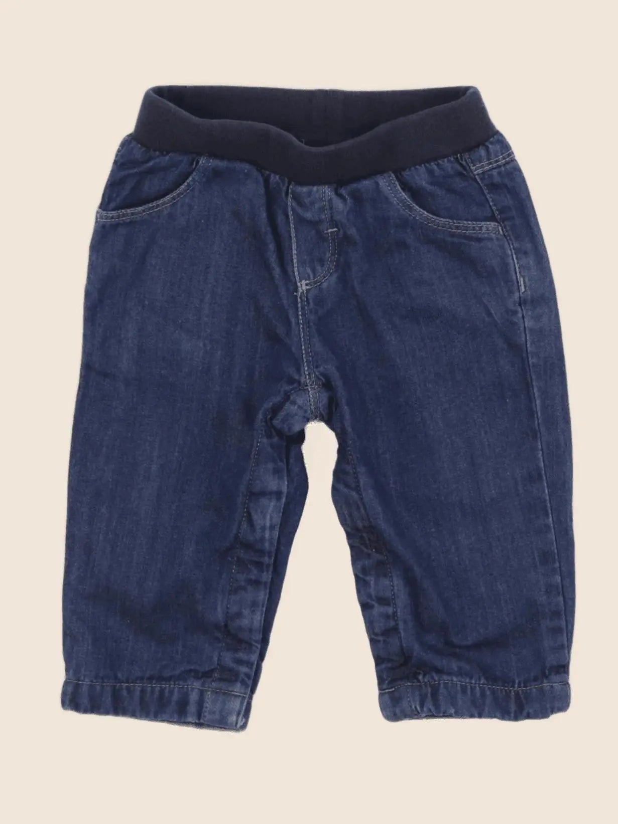 Petit Bateau - jean doublé bleu - 6 mois