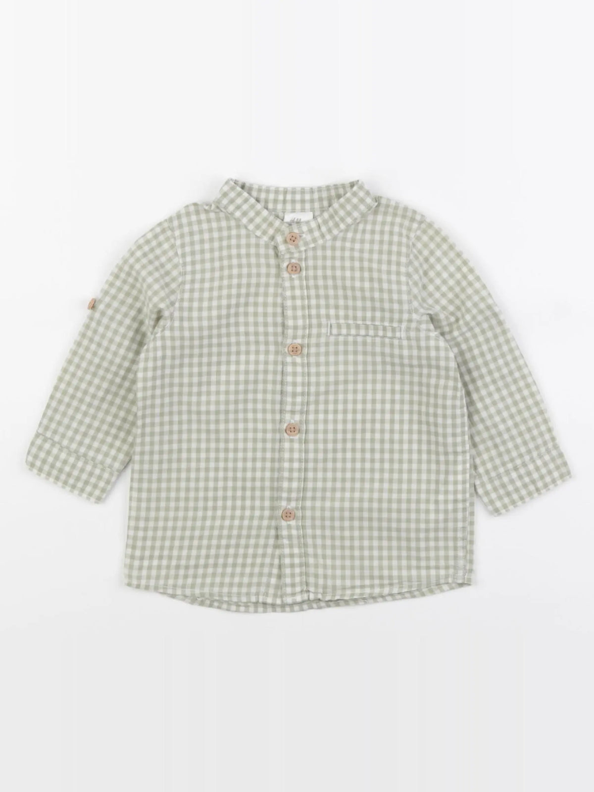 H&M - chemise vert, blanc - 6 mois