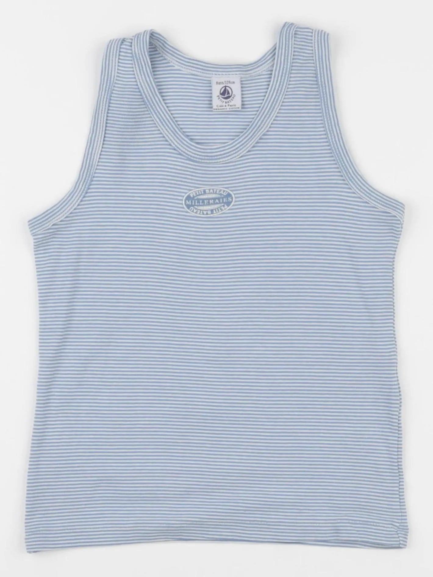 Petit Bateau - maillot de corps bleu - 8 ans