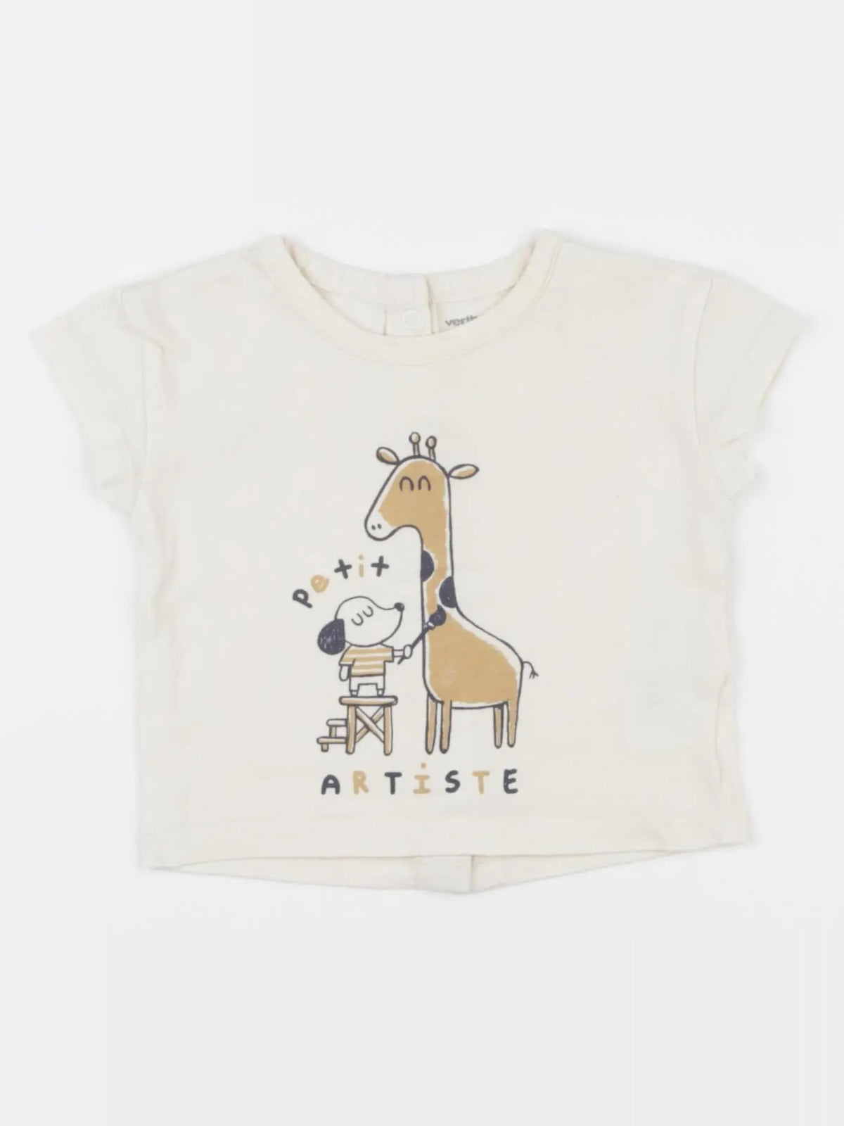 Vertbaudet - tee-shirt beige - 3 mois