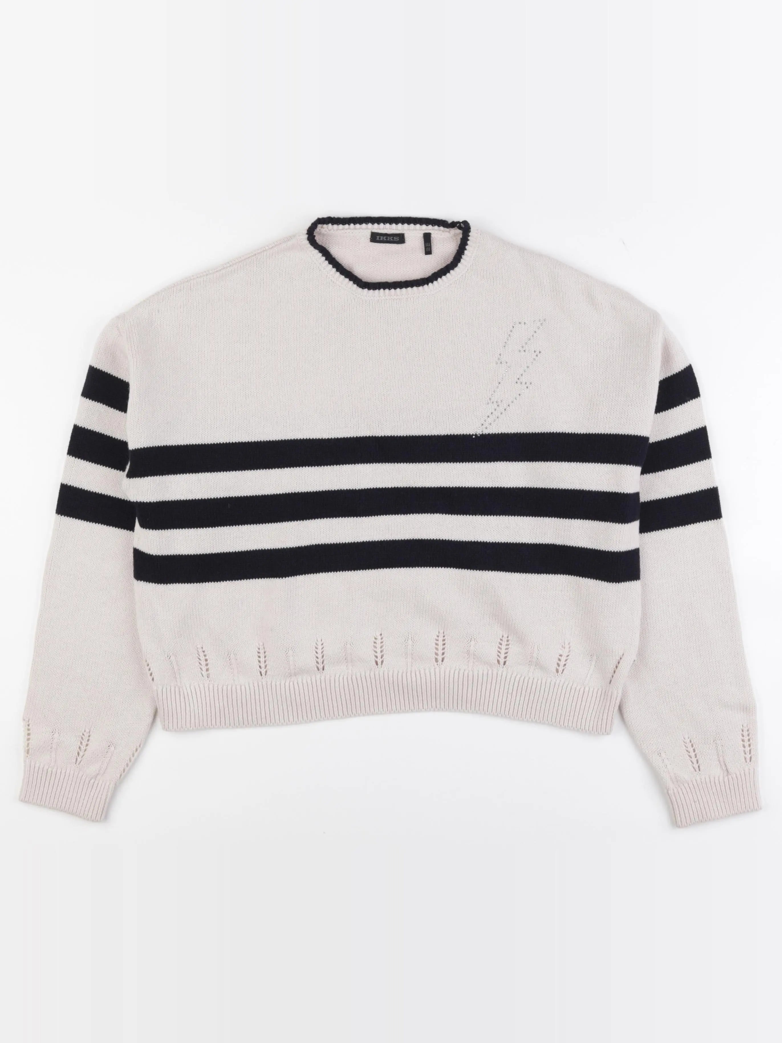 IKKS - pull beige, noir - 14 ans