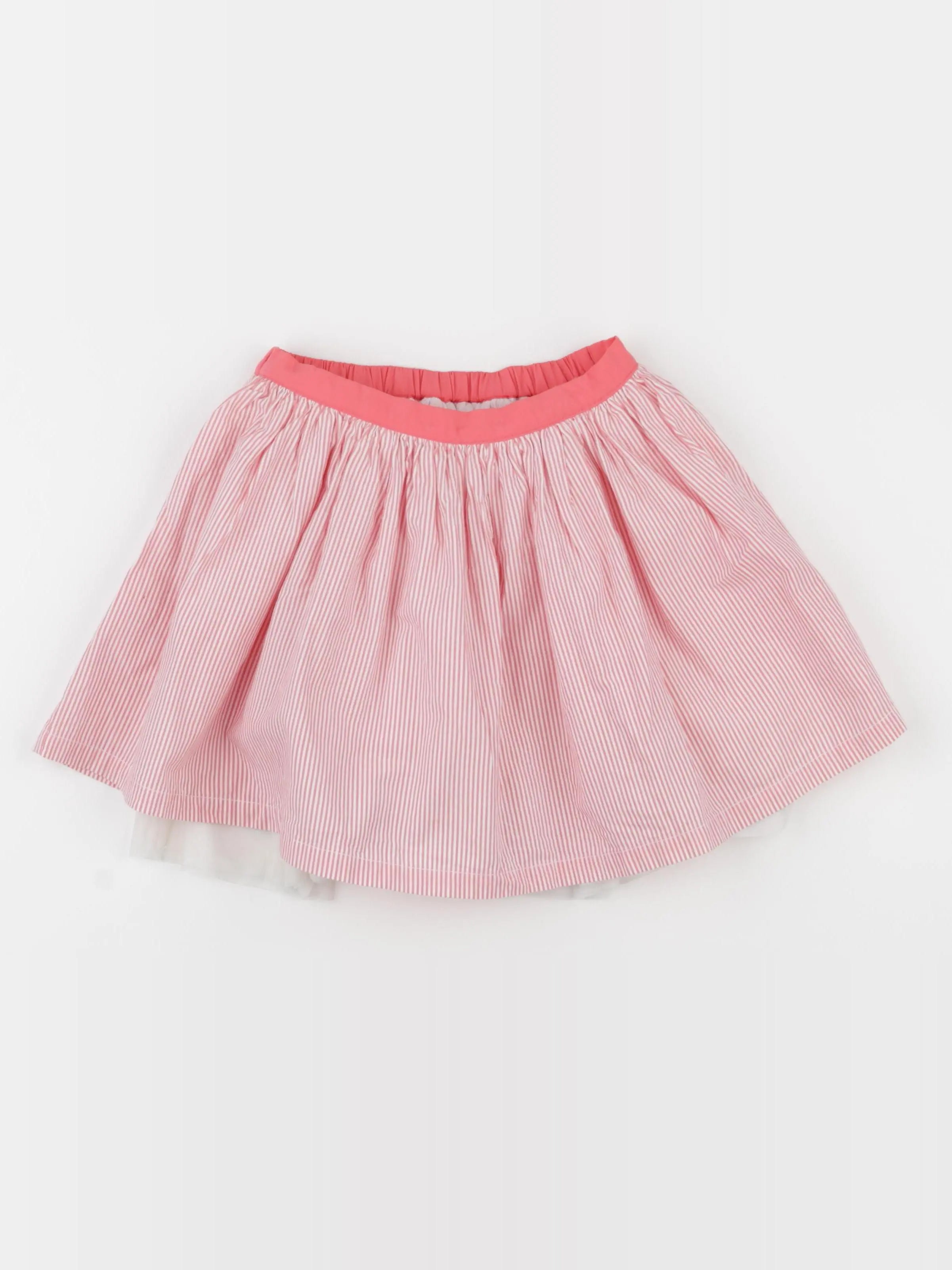 Okaidi - jupe rose, blanc - 6 ans