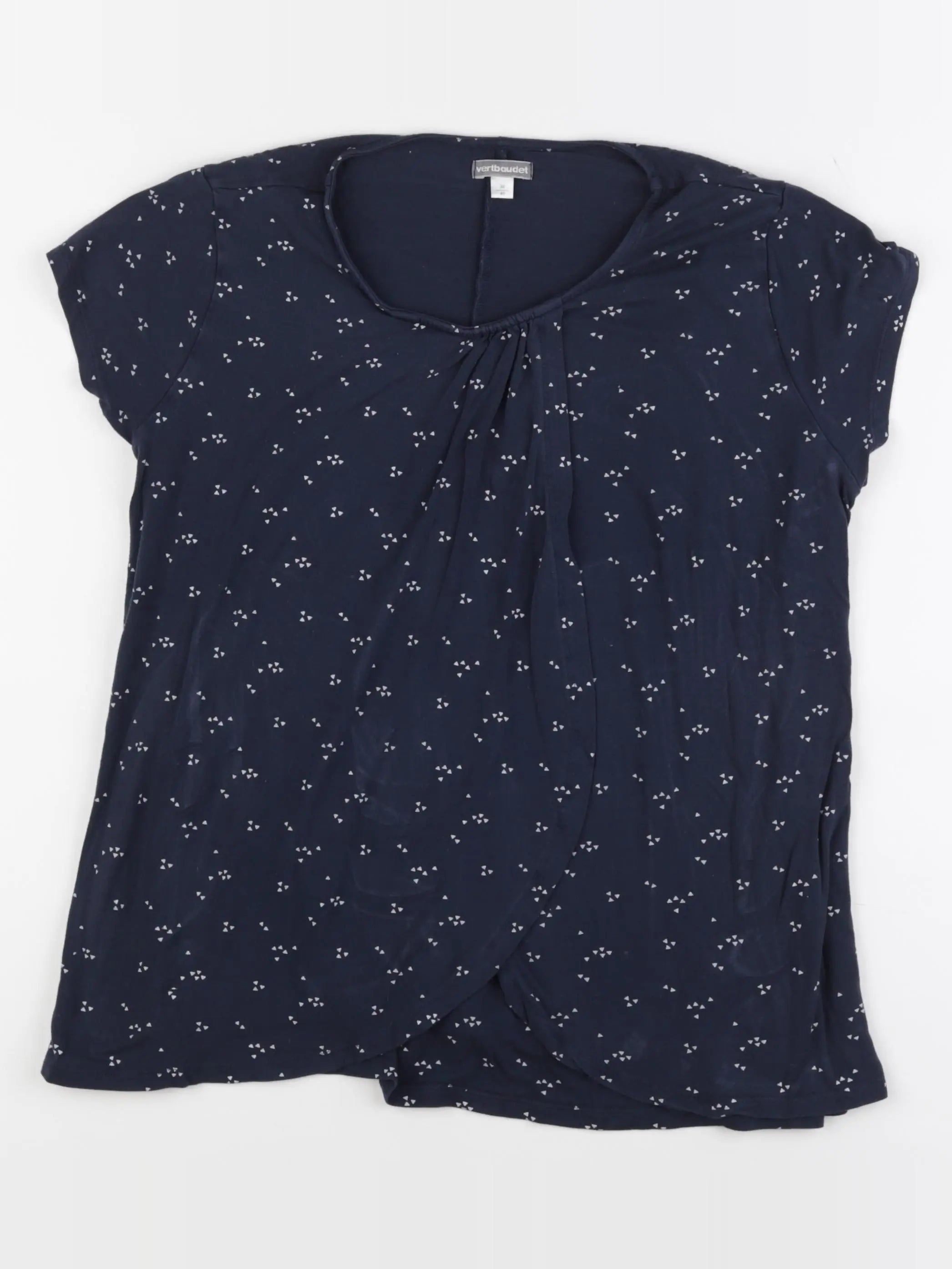 Vertbaudet - tee-shirt grossesse bleu, blanc - 38 à 40