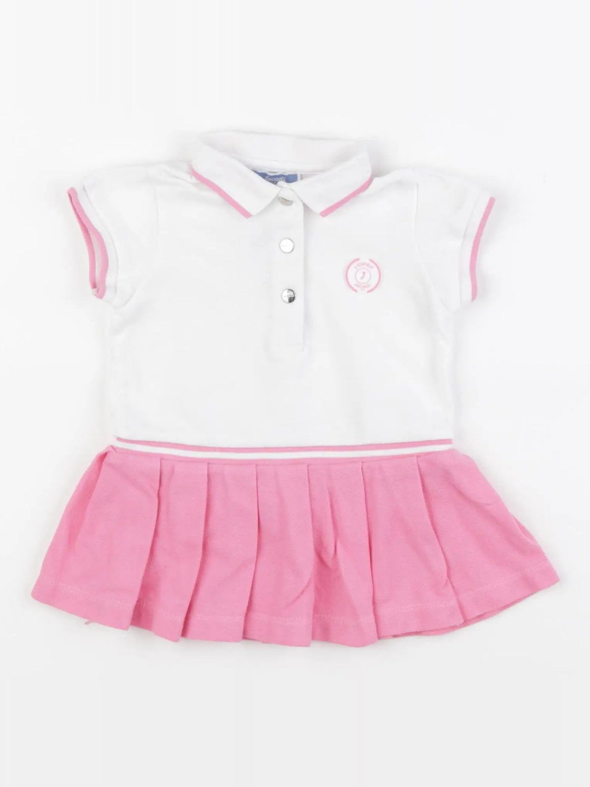 Jacadi - robe blanc, rose - 12 mois
