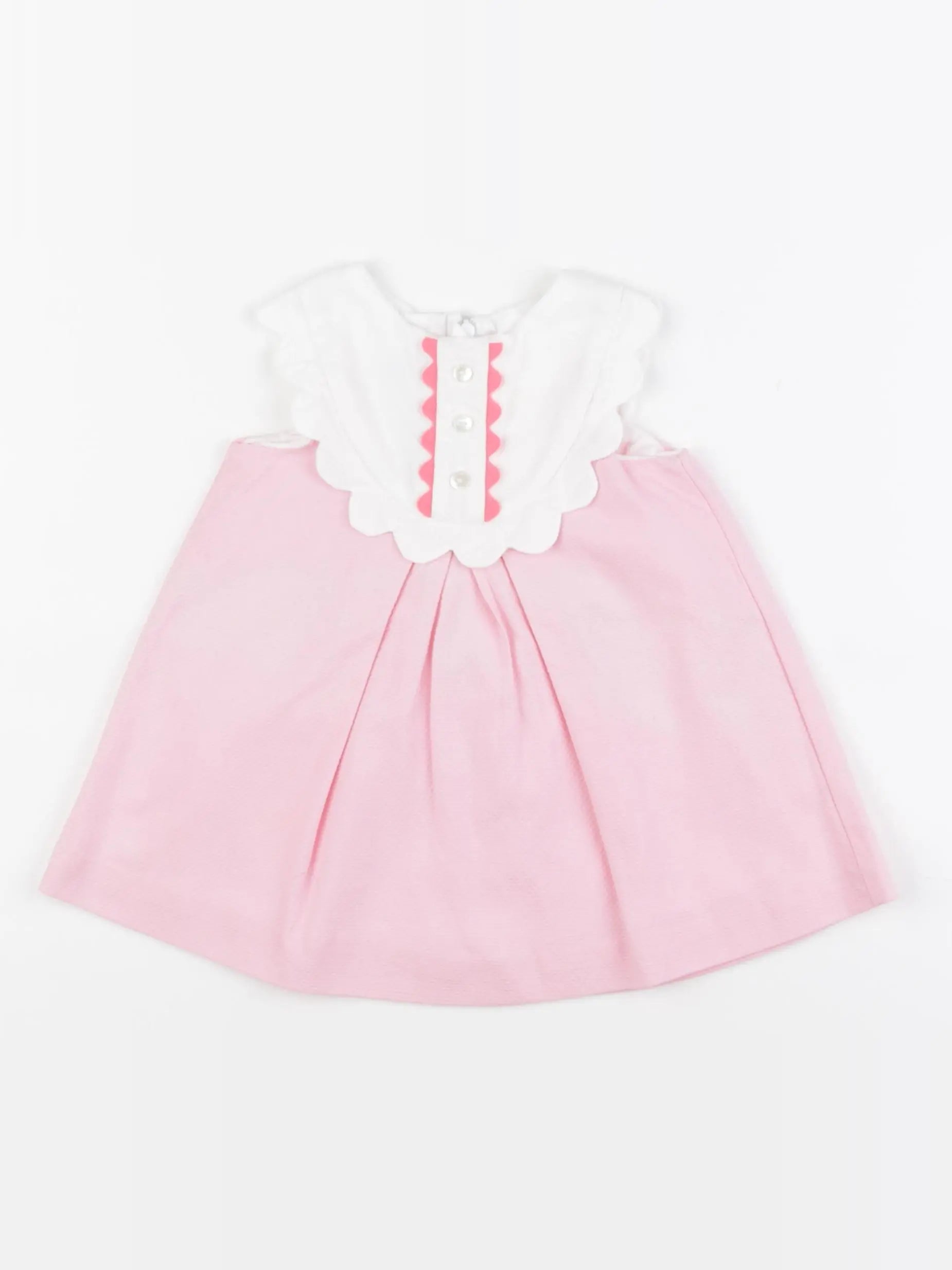 Jacadi - robe rose, blanc - 12 mois