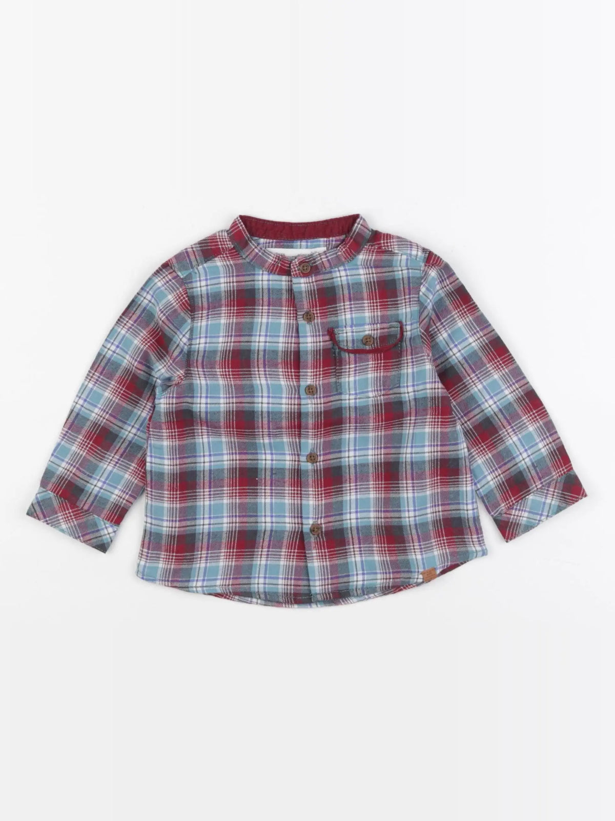 Zara - chemise bleu, rouge - 3/6 mois