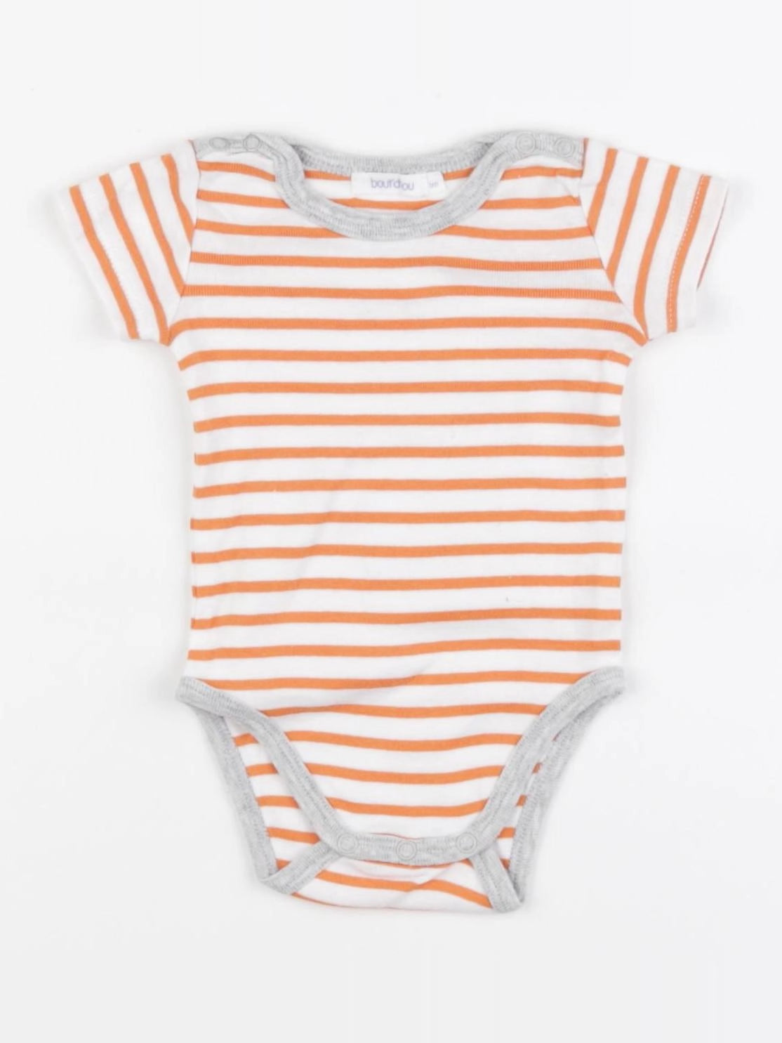 Boutchou - body blanc, orange - 1 mois