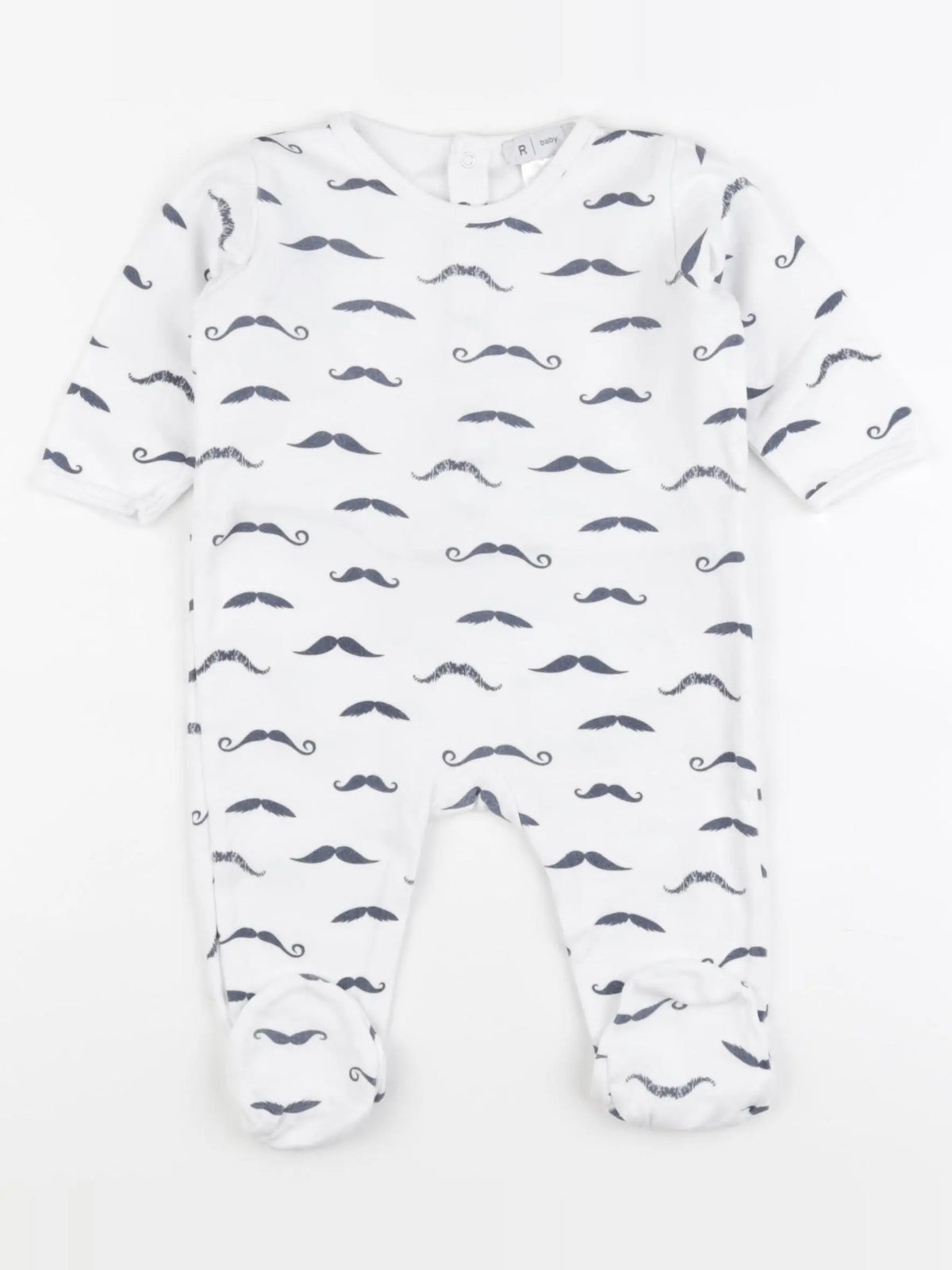 La Redoute - pyjama coton blanc, bleu - 9 mois