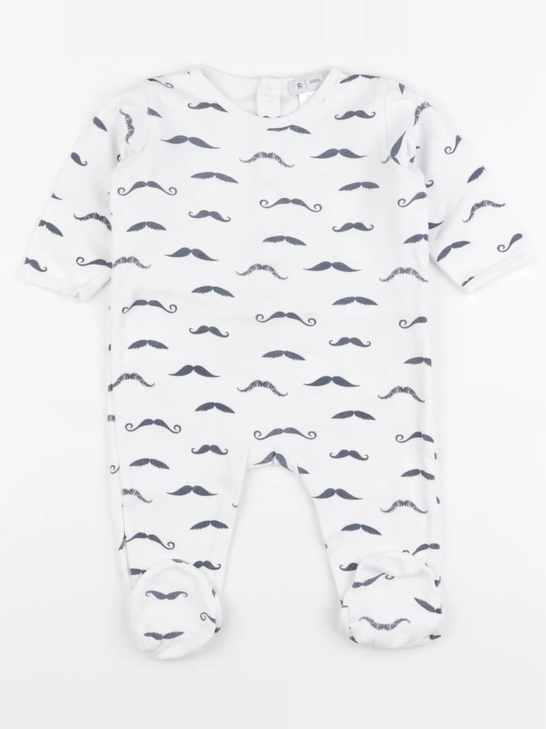 La Redoute - pyjama coton blanc, bleu - 9 mois