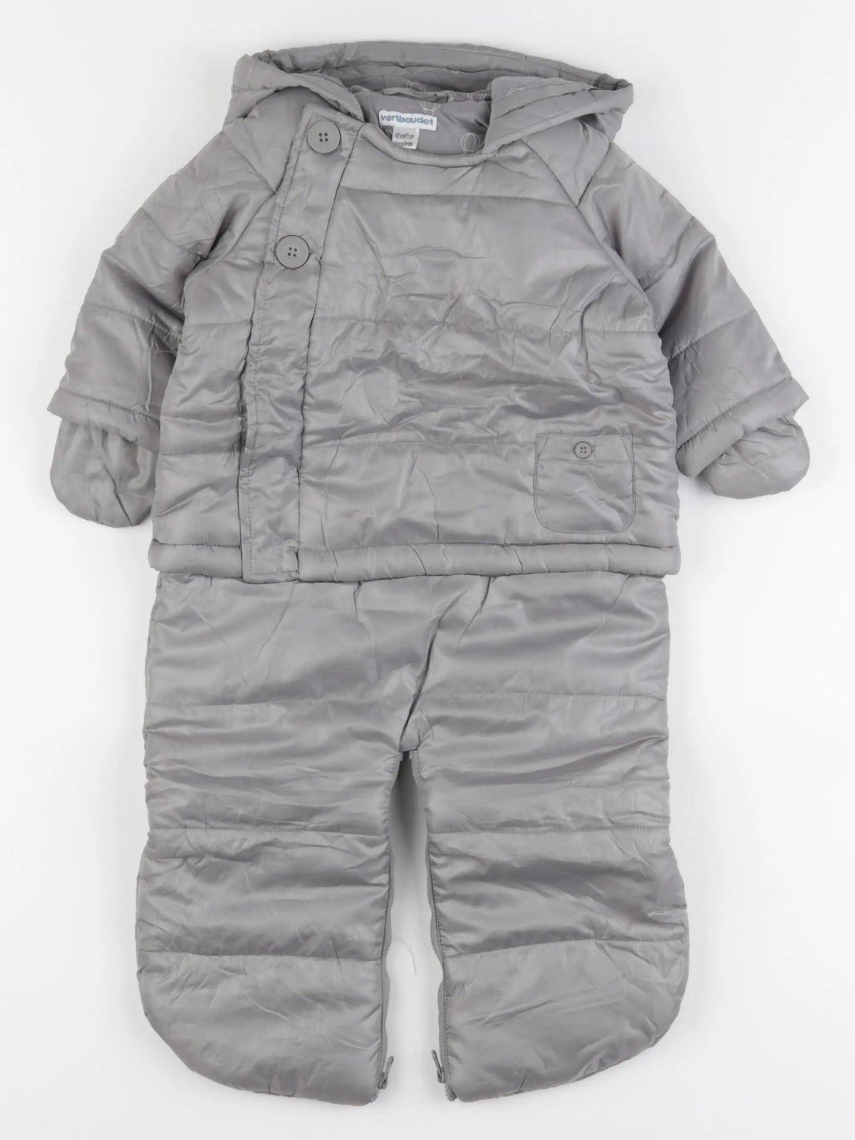 Vertbaudet - combi-pilote gris - 6/9 mois