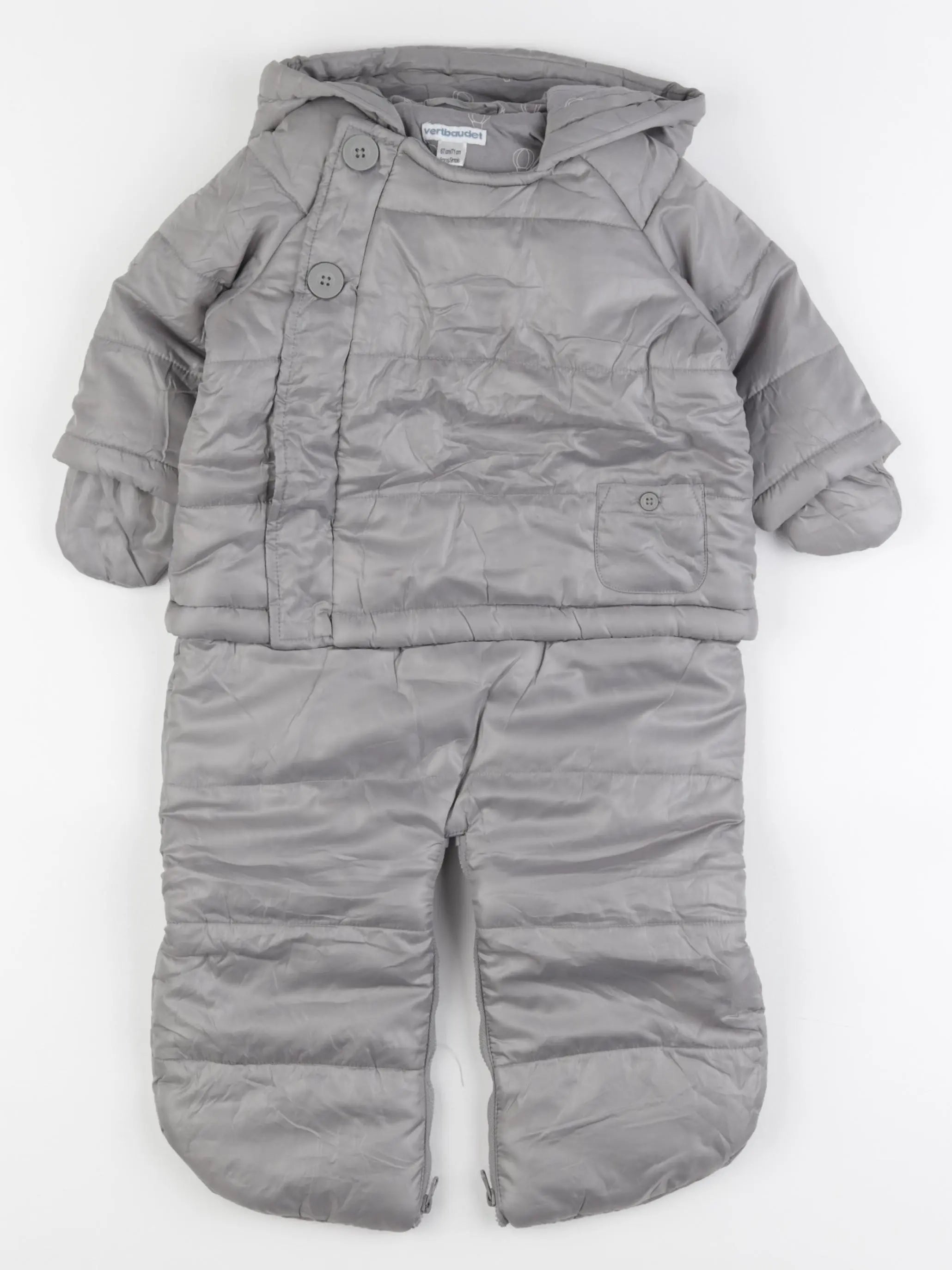Vertbaudet - combi-pilote gris - 6/9 mois
