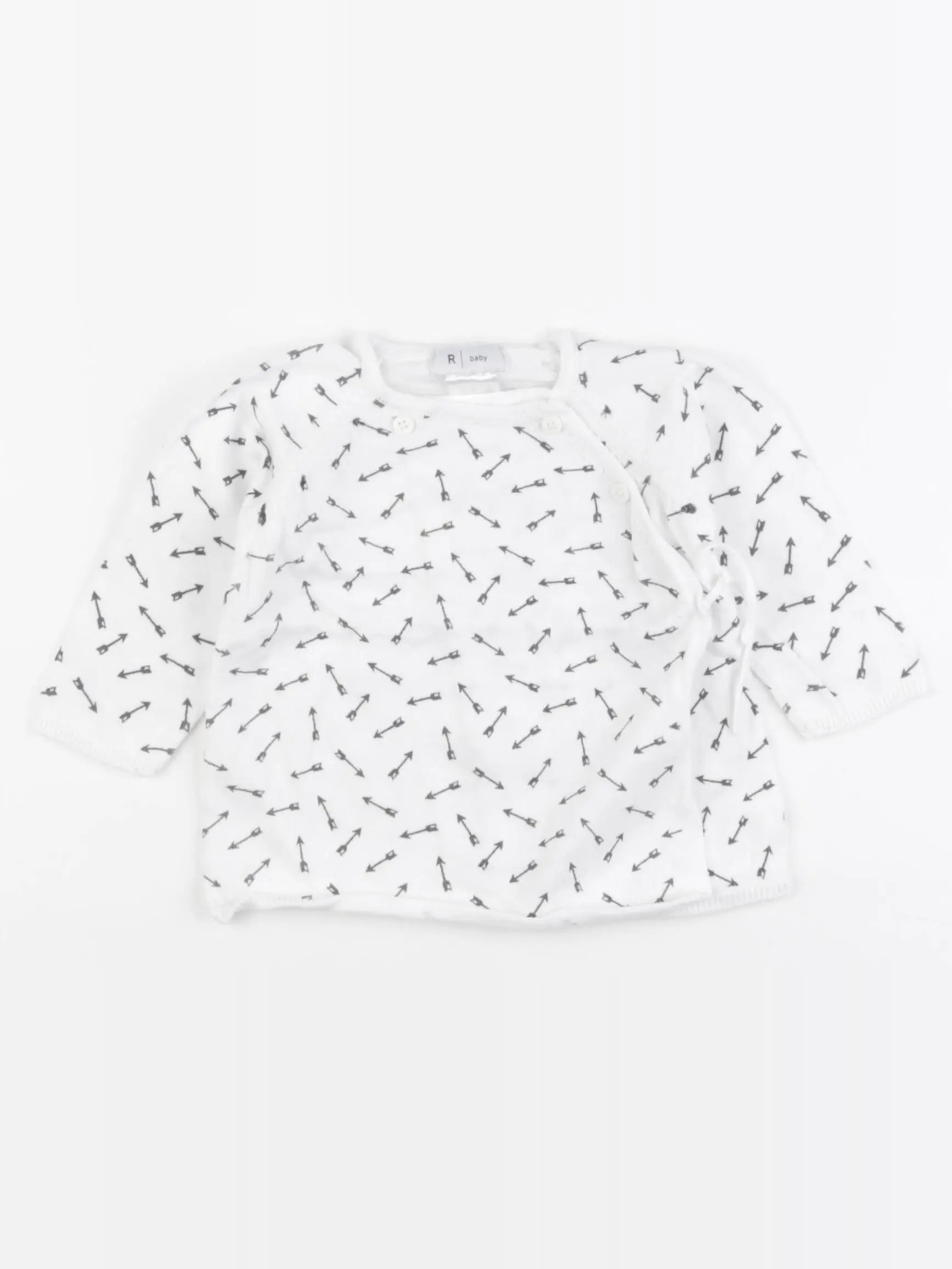La Redoute - pull blanc, gris - 9 mois