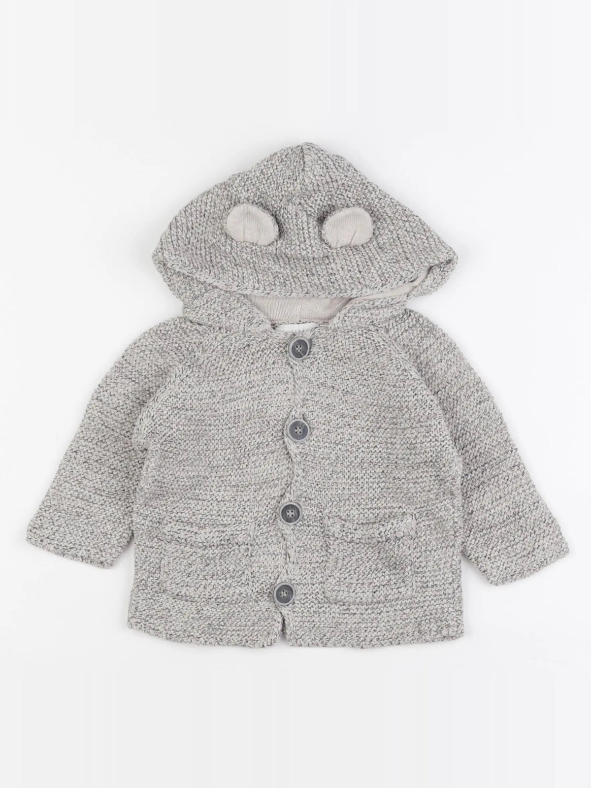 Zara - gilet gris - 6/9 mois