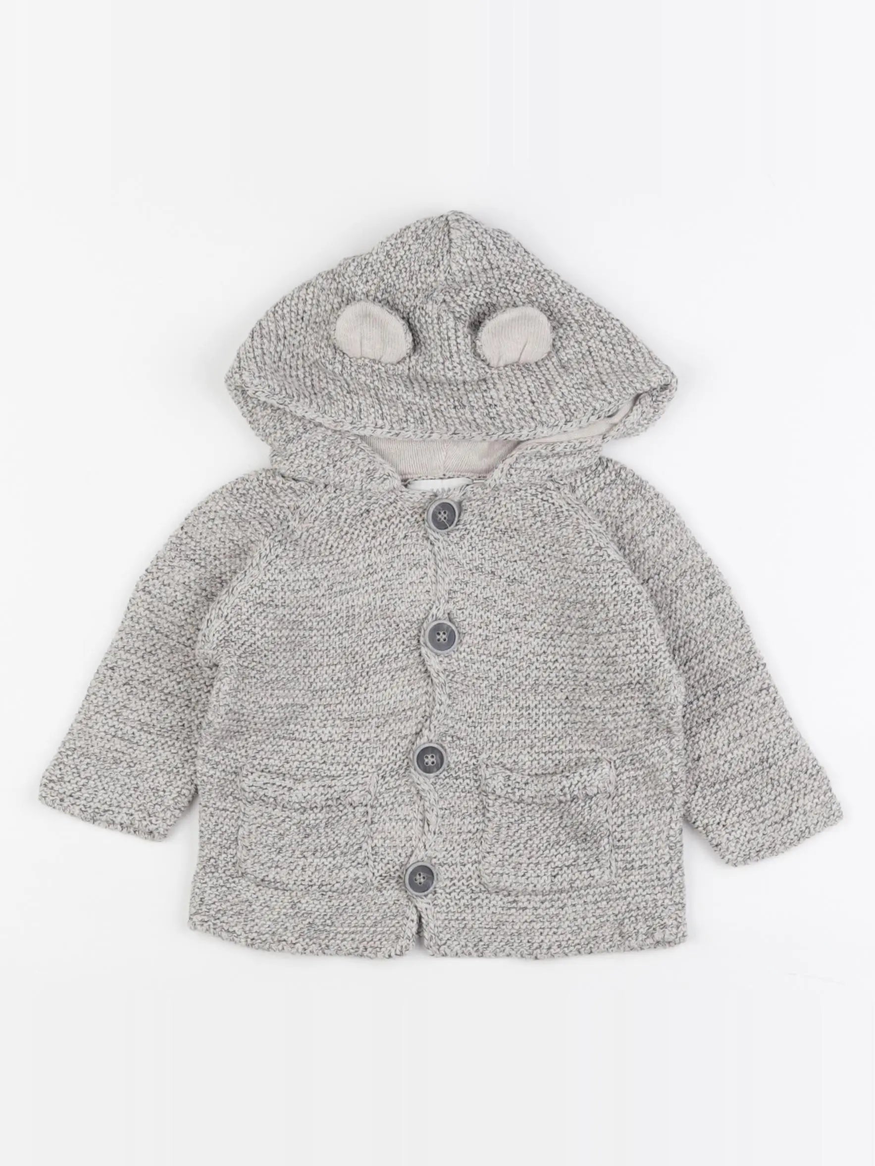 Zara - gilet gris - 6/9 mois