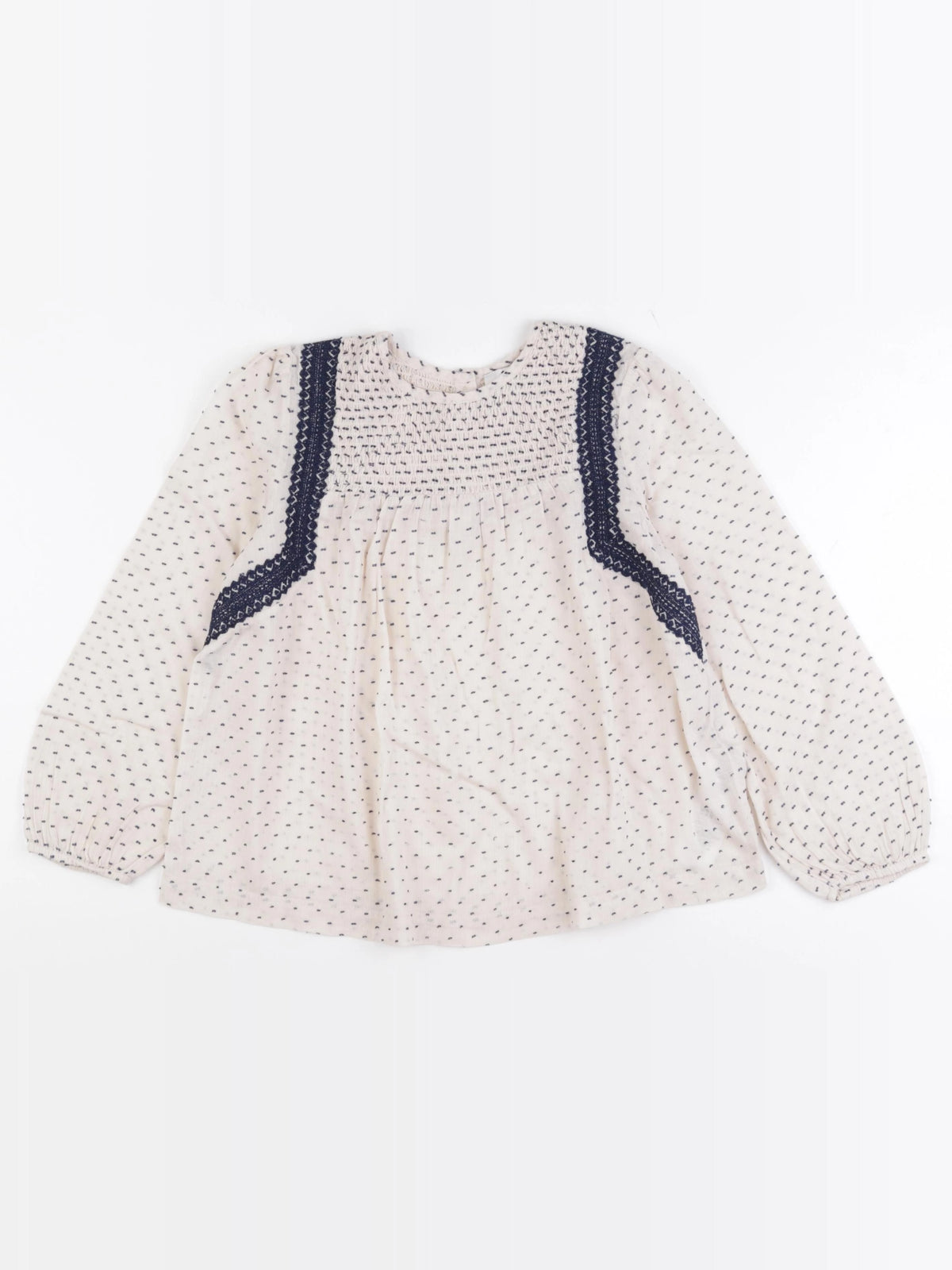 Cyrillus - blouse beige, bleu - 10 ans