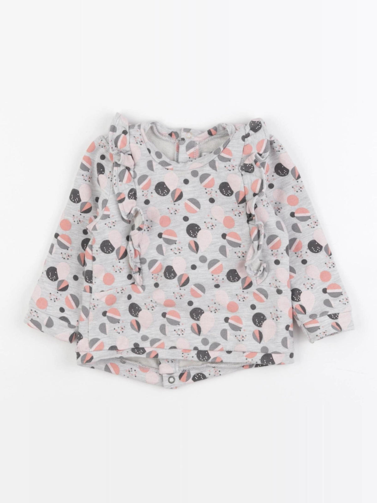 IKKS - sweat gris, rose - 12 mois