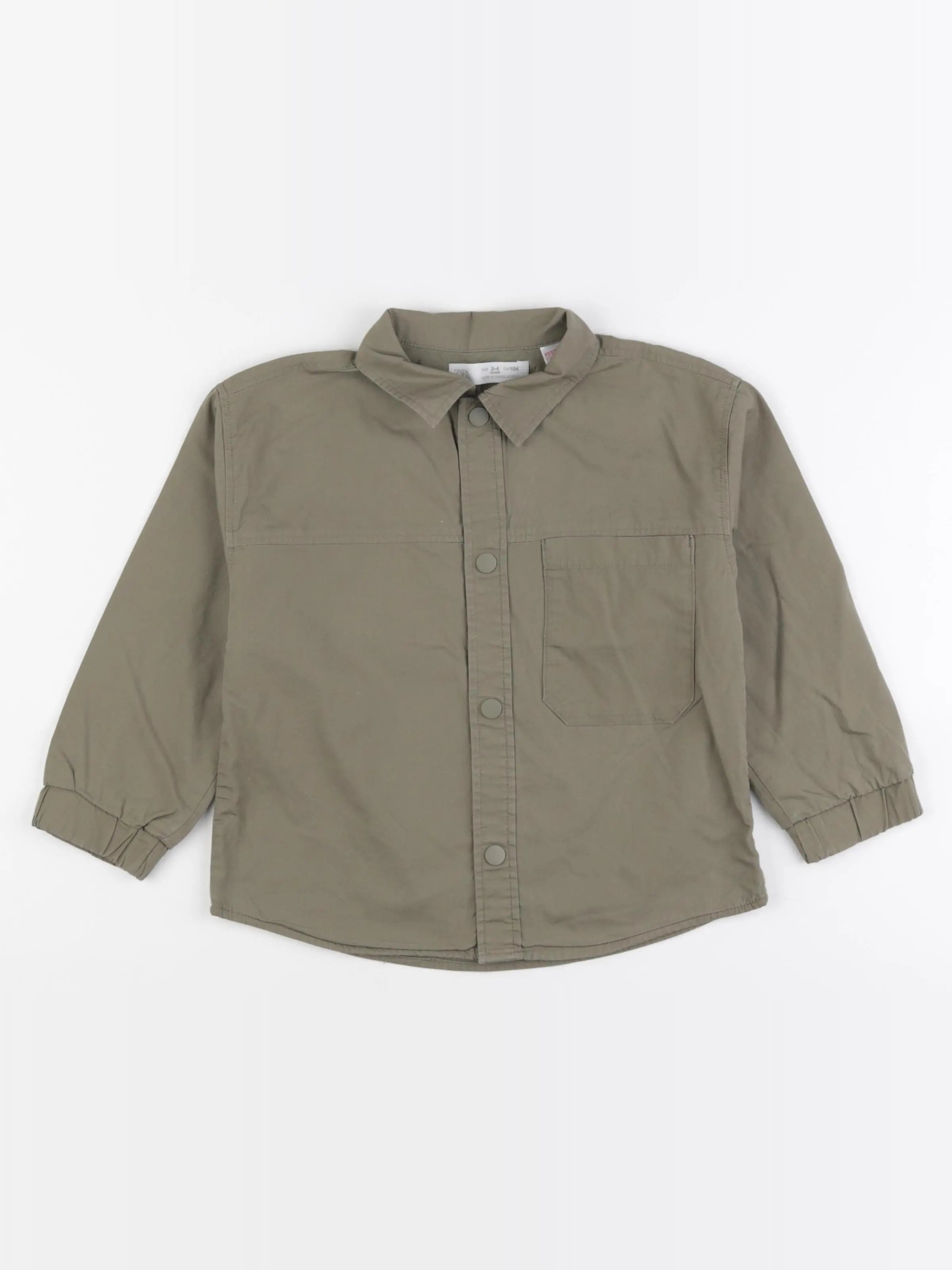Zara - chemise imprimé au dos vert - 3/4 ans