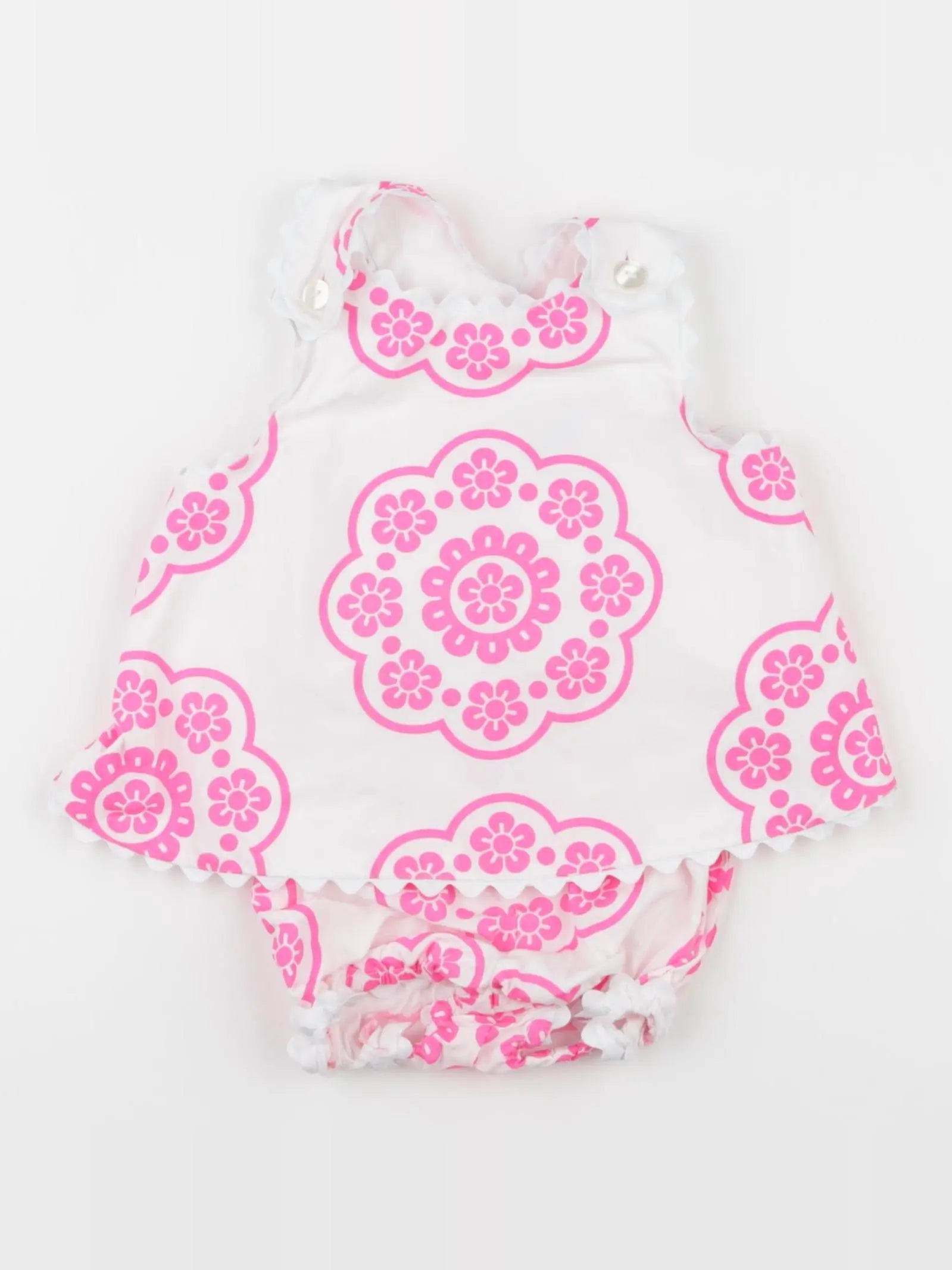 Jacadi - ensemble blanc, rose - 12 mois