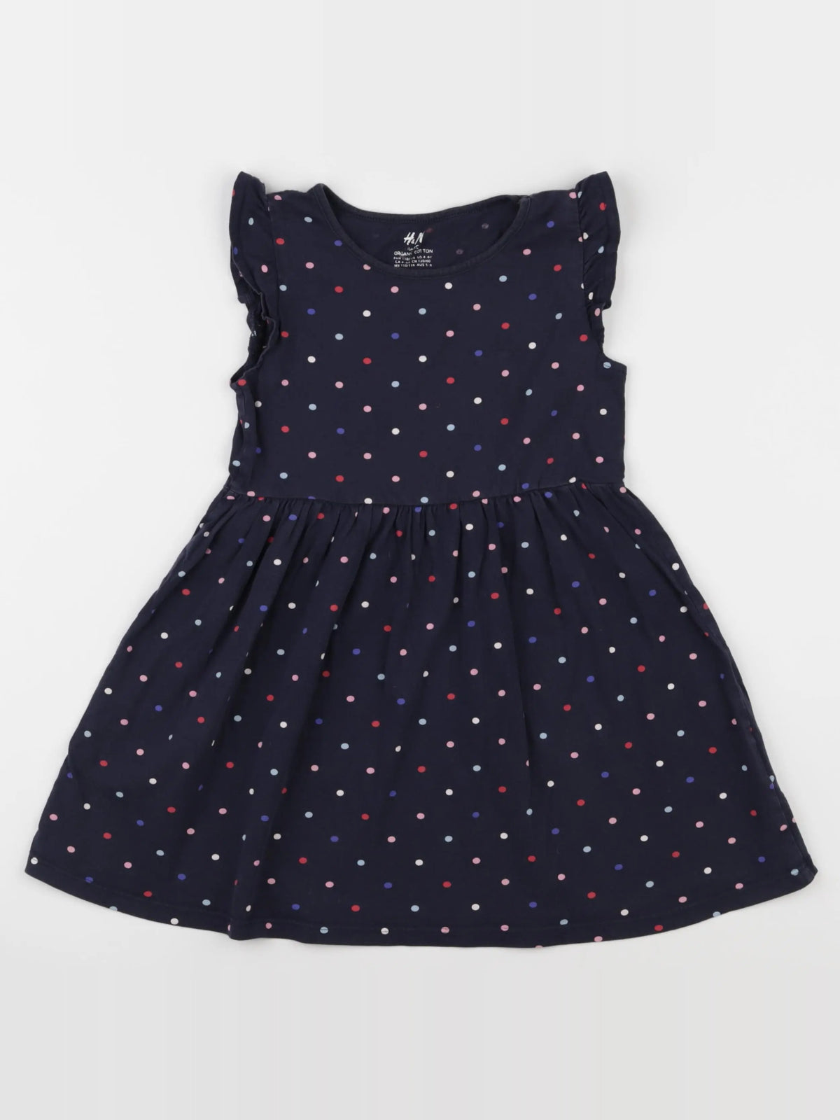 H&M - robe bleu, multicolore - 4/6 ans