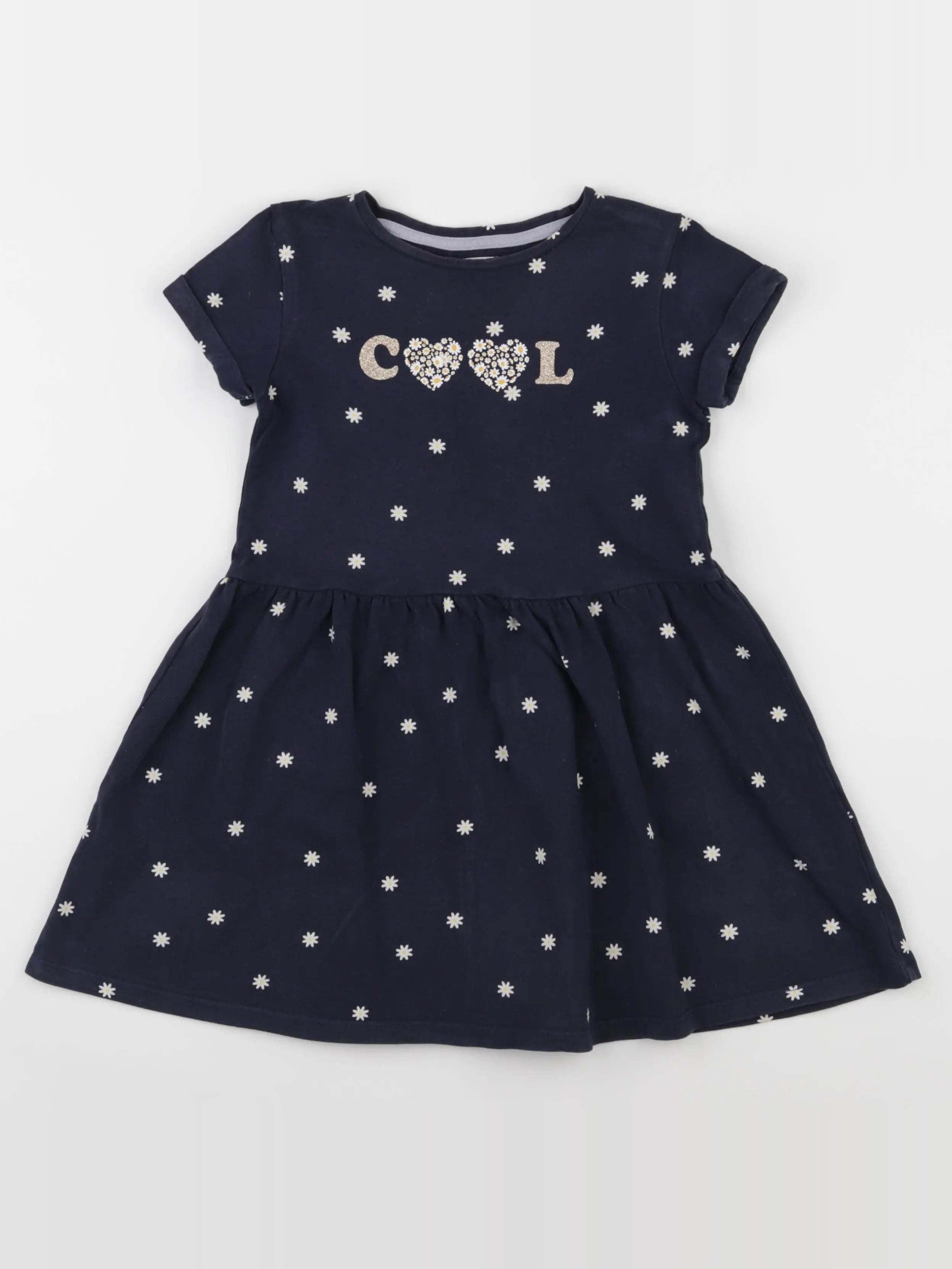 Vertbaudet - robe bleu, or - 5 ans