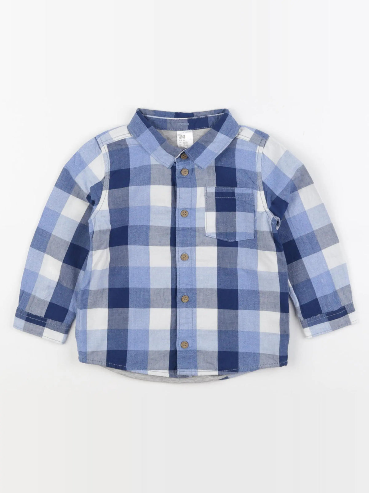 H&M - chemise bleu - 12/18 mois