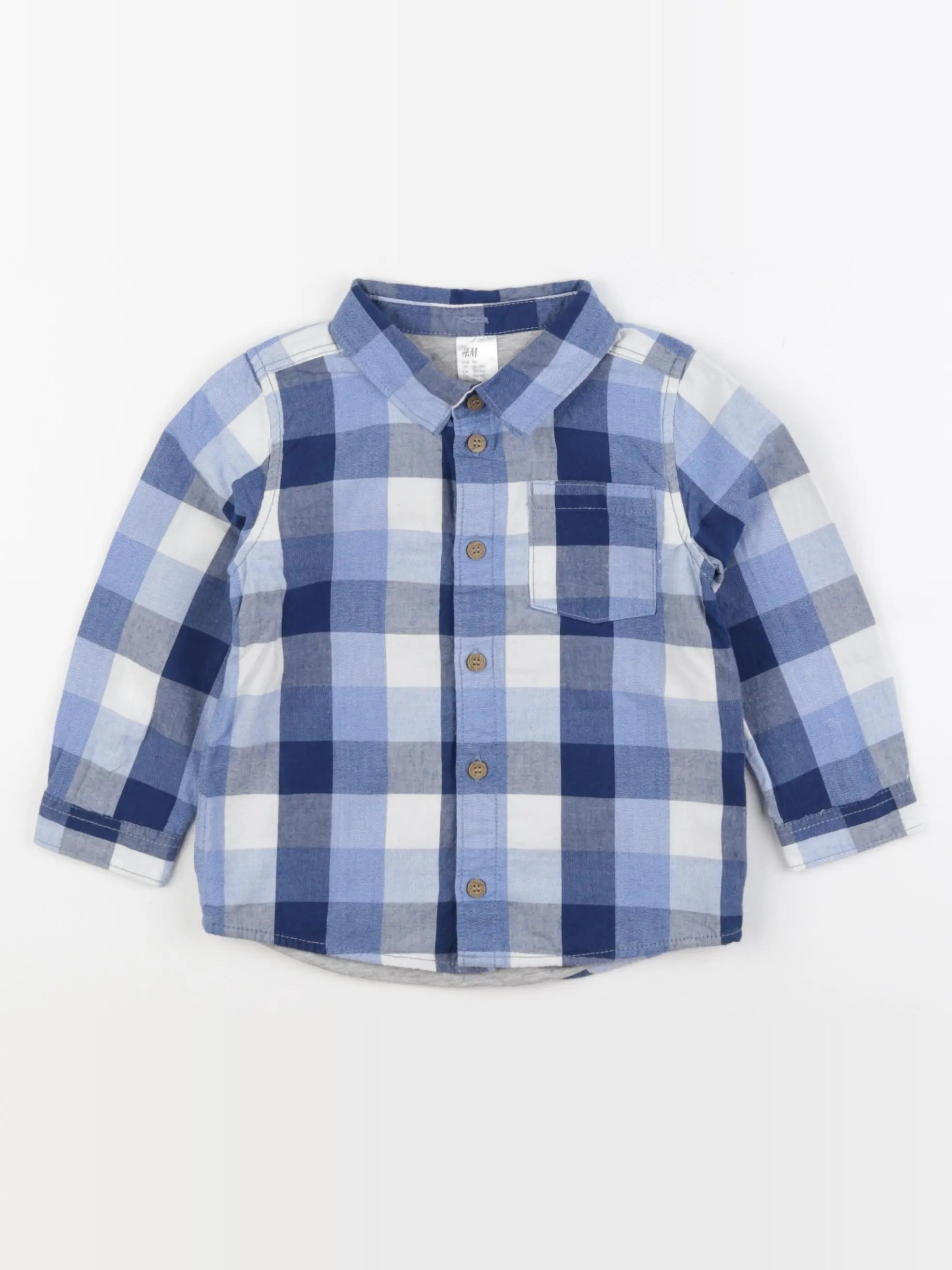 H&M - chemise bleu - 12/18 mois
