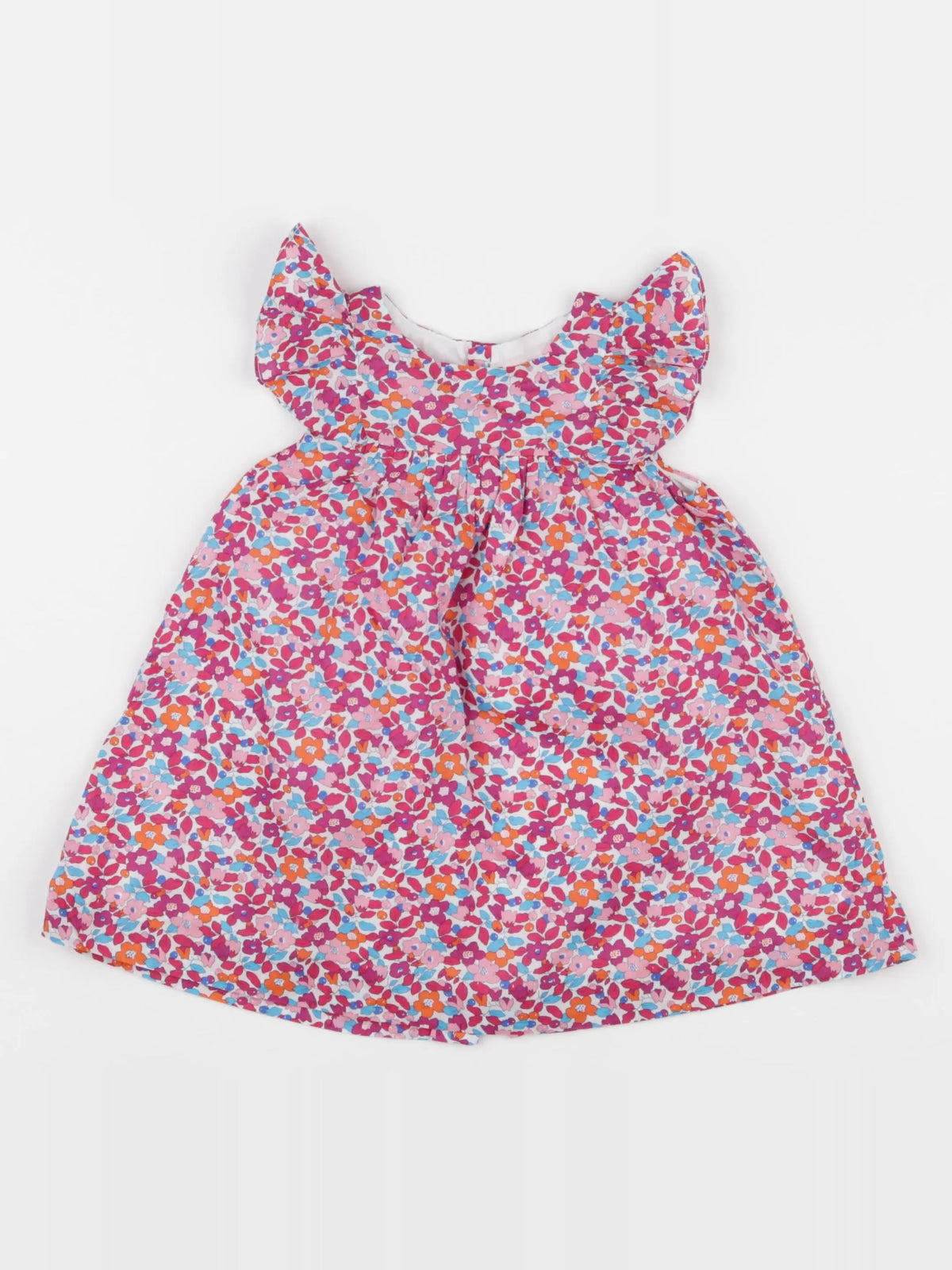 Jacadi - robe liberty rose, orange - 18 mois