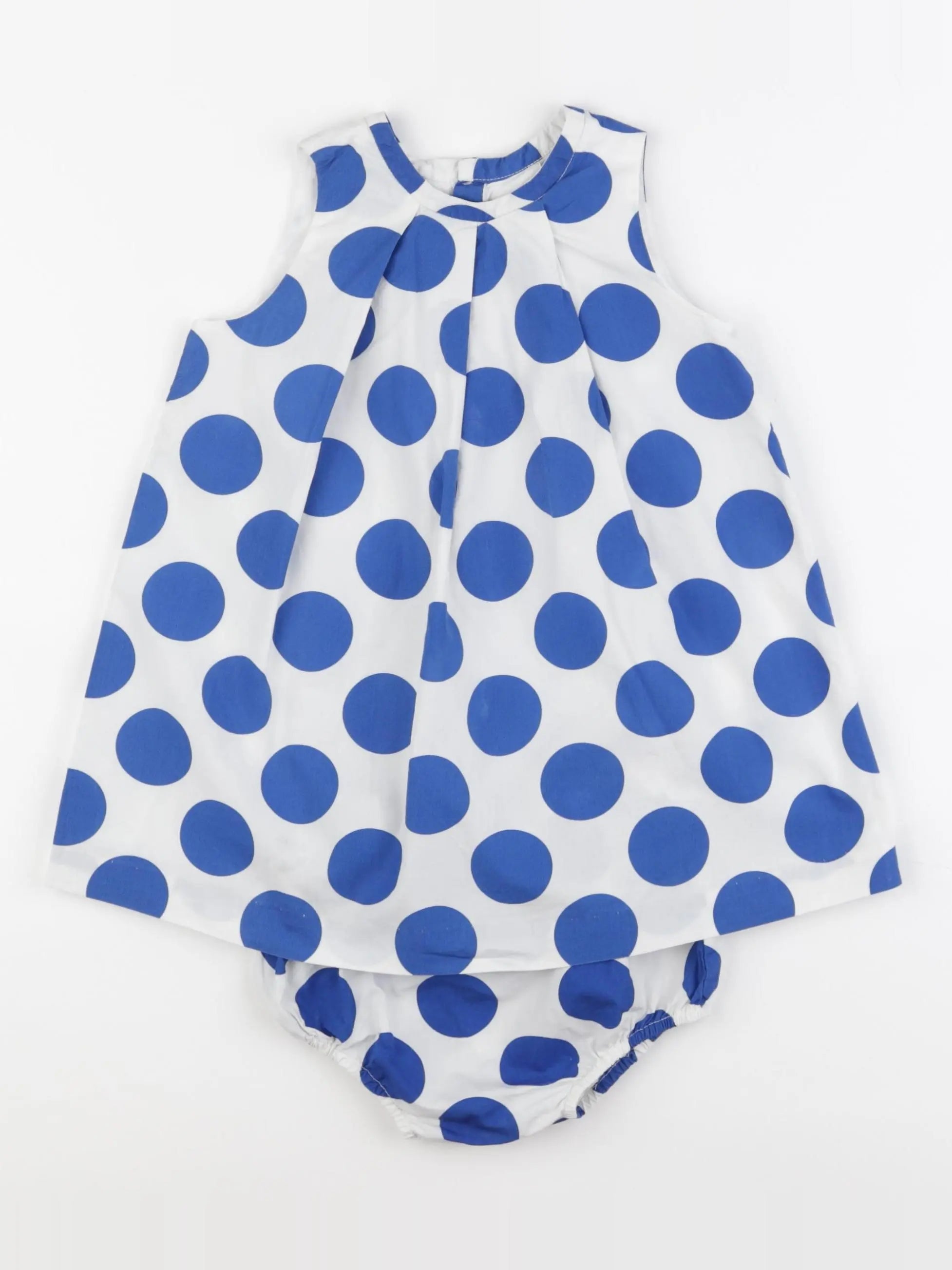 Jacadi - robe blanc, bleu - 24 mois