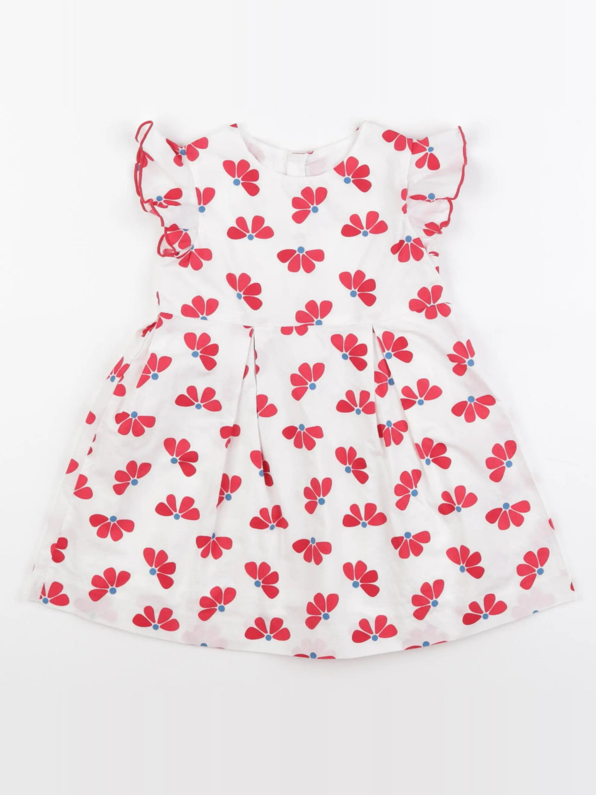 Jacadi - robe blanc, rouge - 24 mois