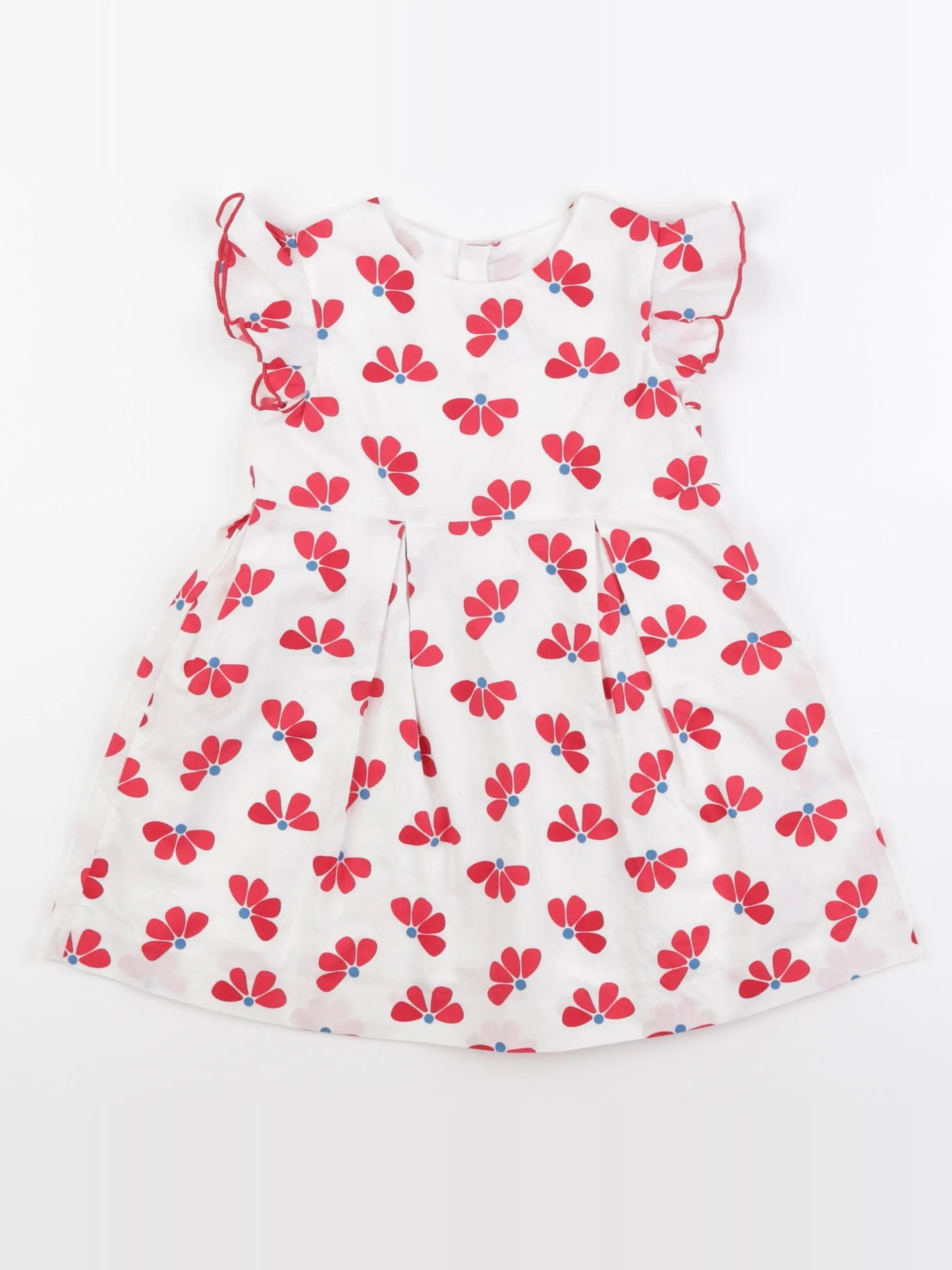 Jacadi - robe blanc, rouge - 24 mois