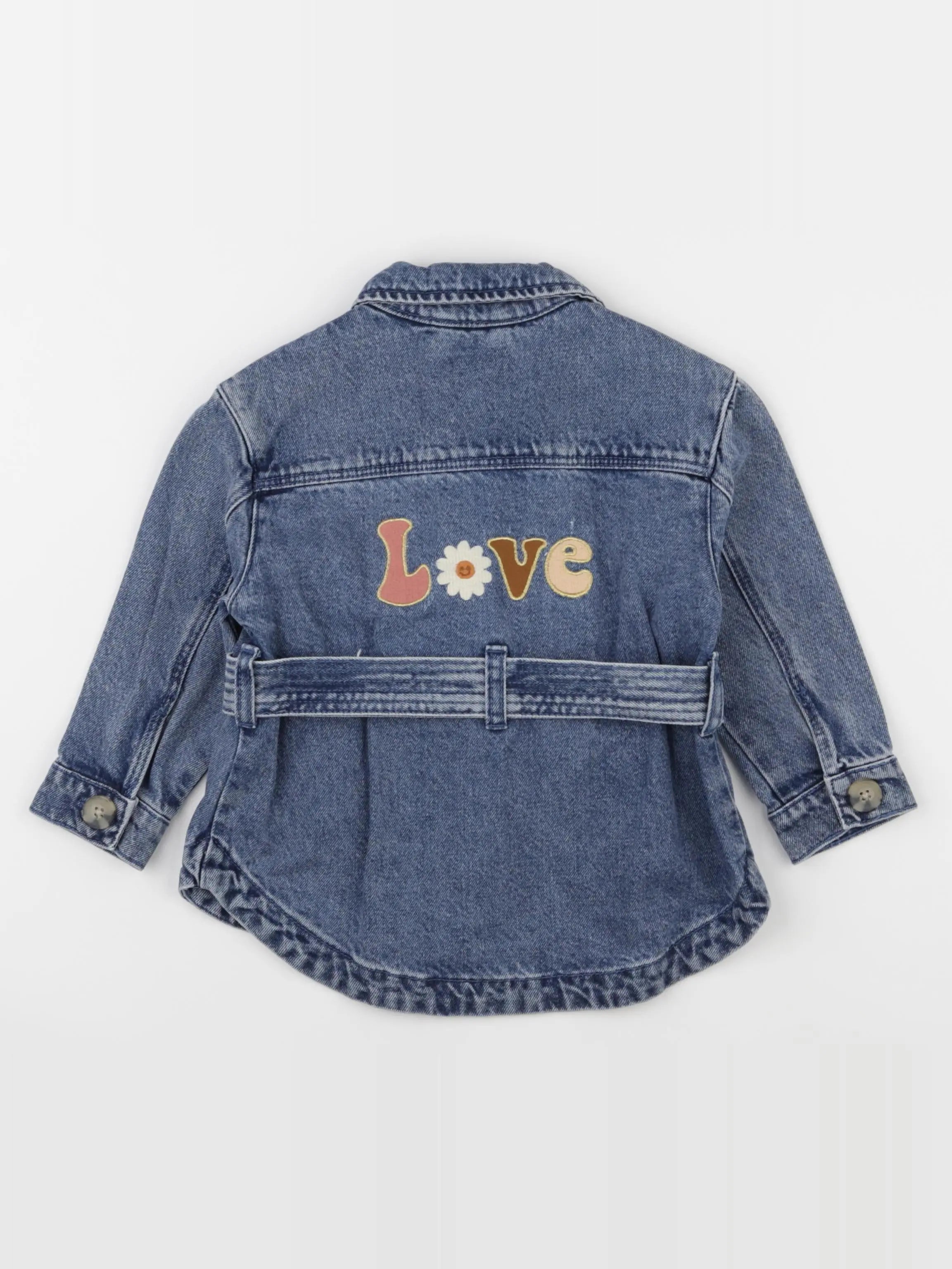 Vertbaudet - veste imprimé au dos bleu - 3 ans