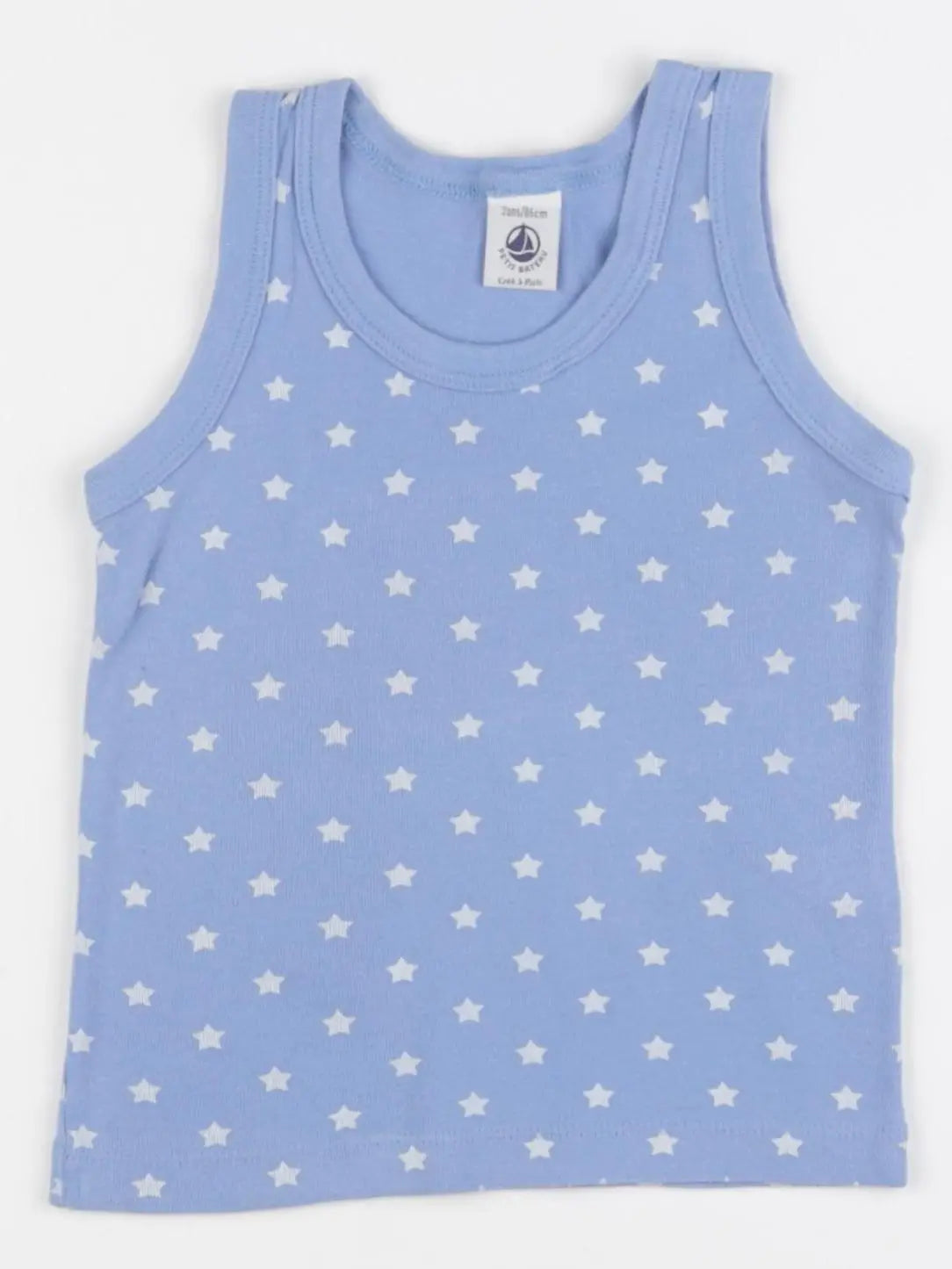 Petit Bateau - maillot de corps bleu, blanc - 2 ans