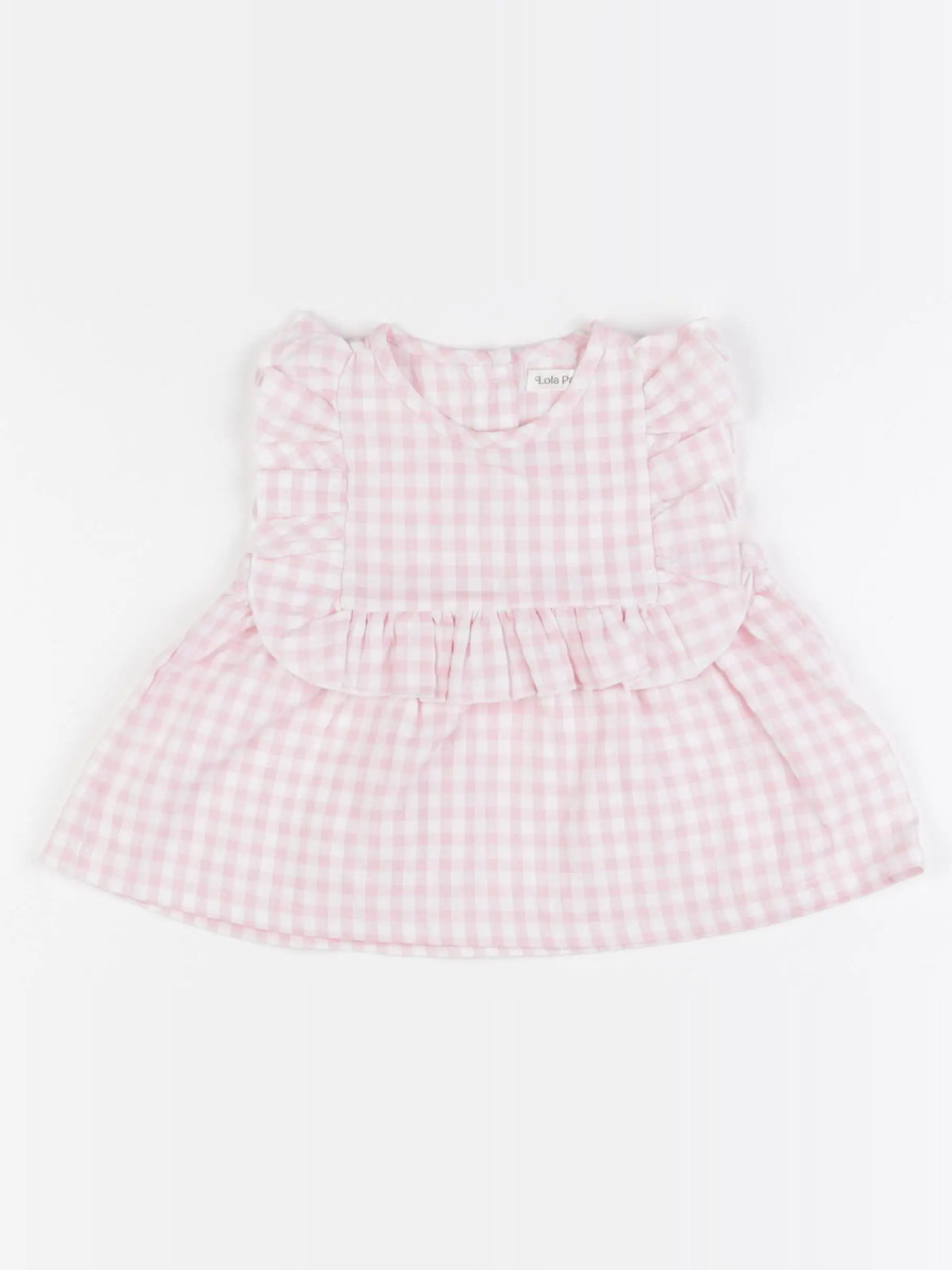 Lola Palacios - blouse rose, blanc - 2 ans