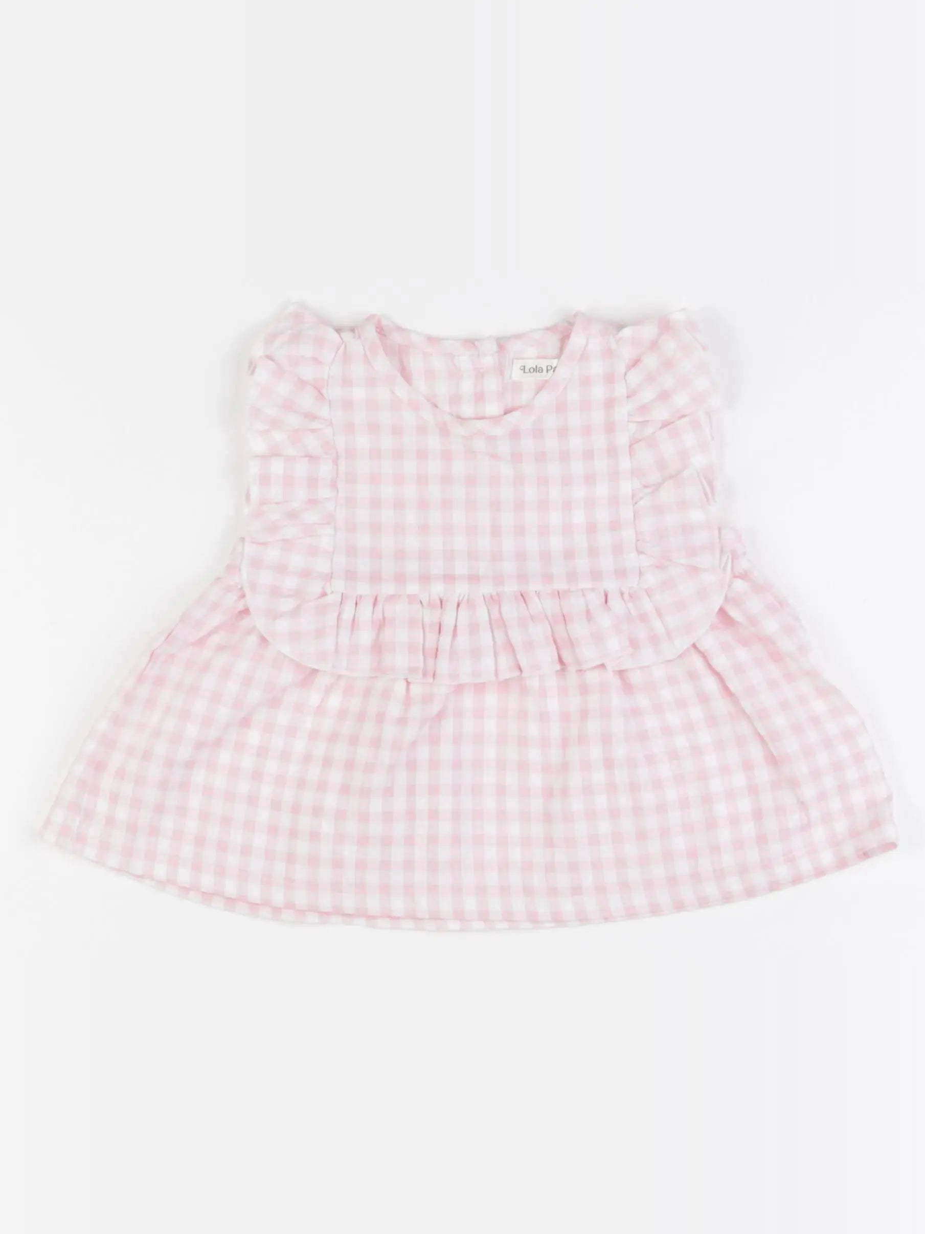 Lola Palacios - blouse rose, blanc - 2 ans